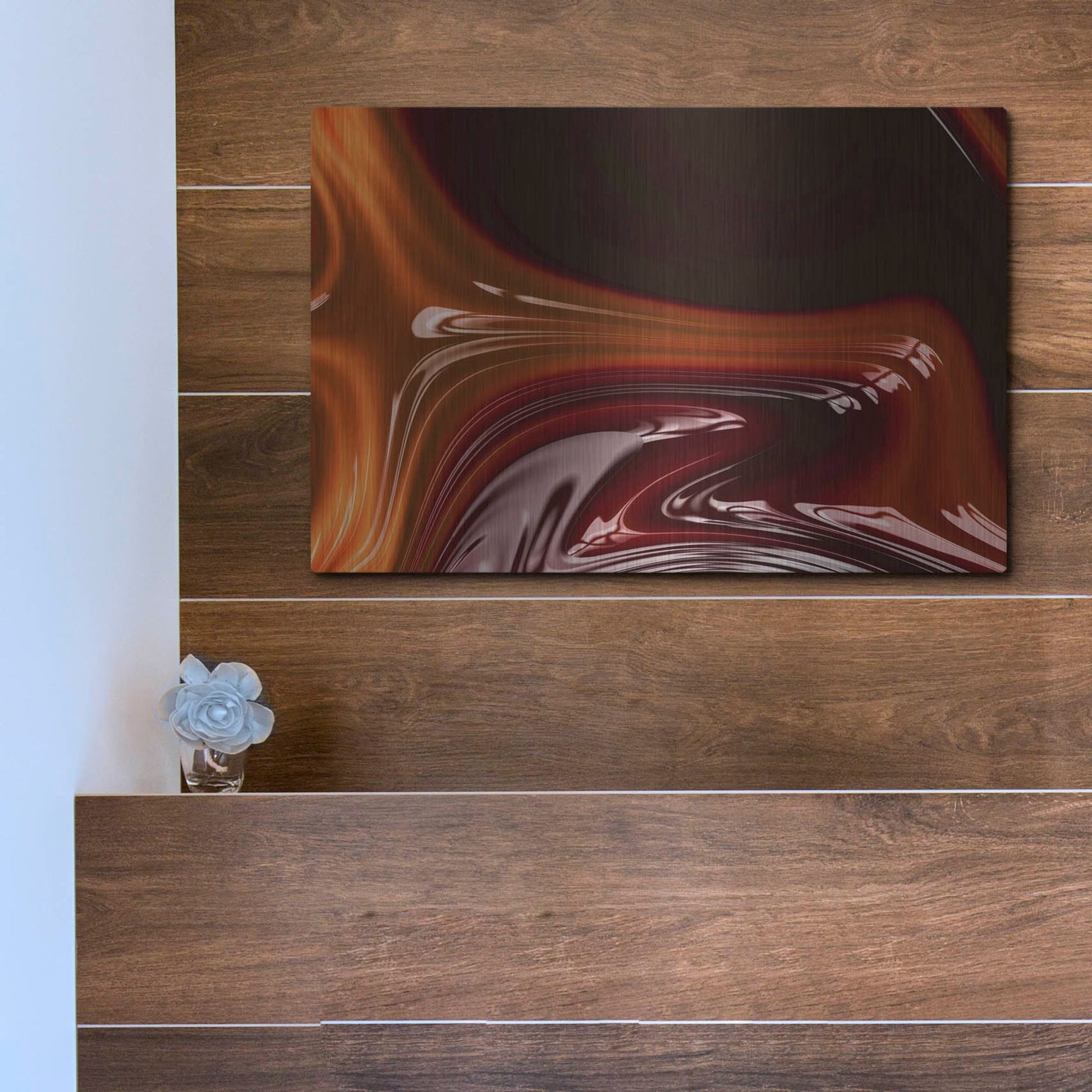 Luxe Metal Art 'Molten Caramel ' by Luxe Portfolio, Metal Wall Art,16x12