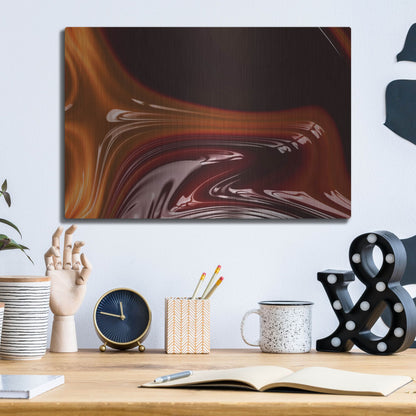 Luxe Metal Art 'Molten Caramel ' by Luxe Portfolio, Metal Wall Art,16x12