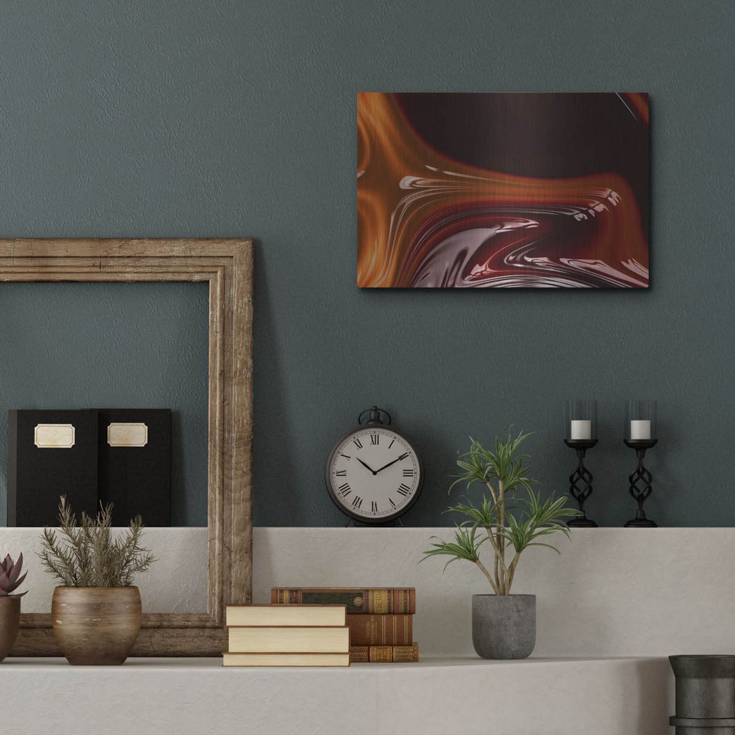 Luxe Metal Art 'Molten Caramel ' by Luxe Portfolio, Metal Wall Art,16x12