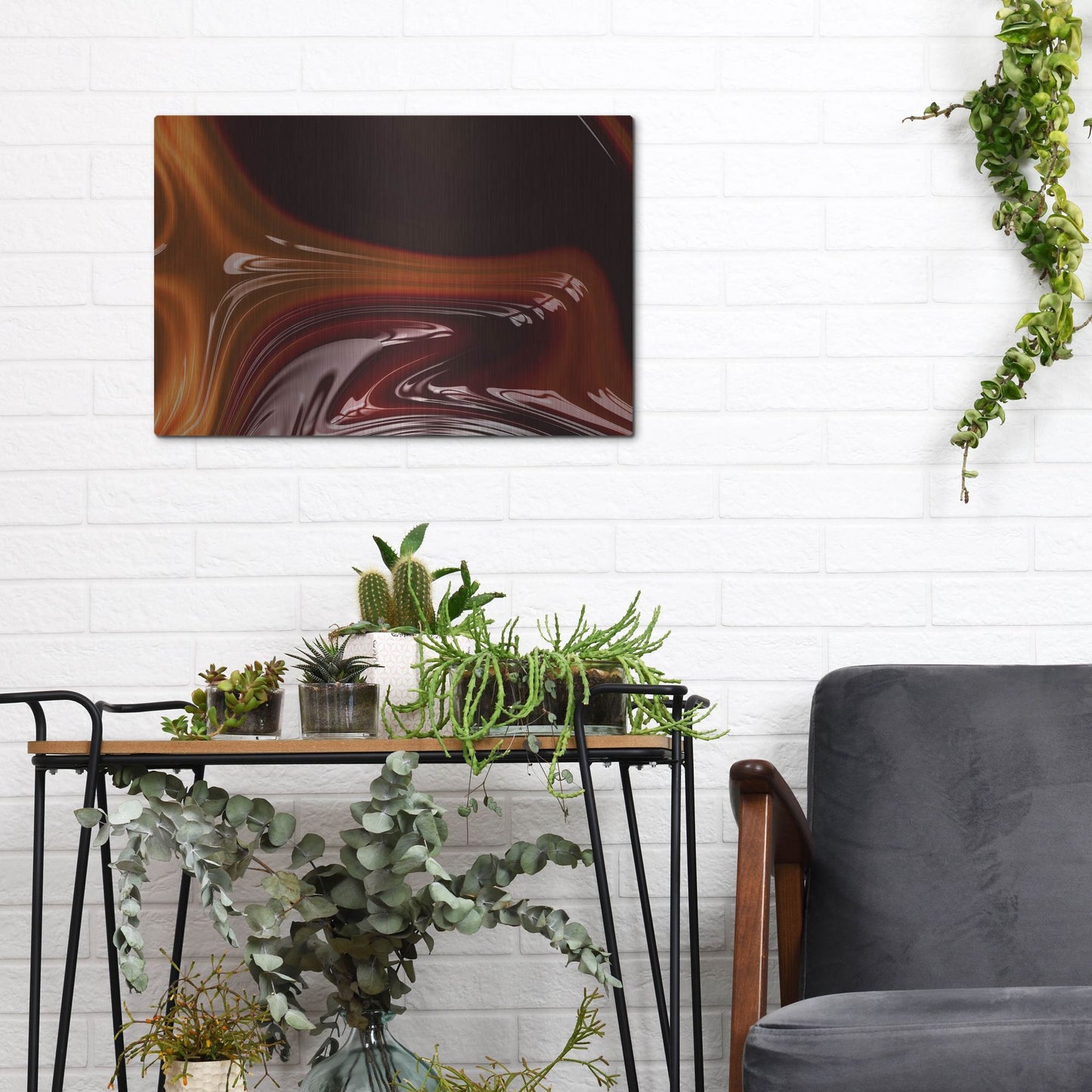 Luxe Metal Art 'Molten Caramel ' by Luxe Portfolio, Metal Wall Art,16x12