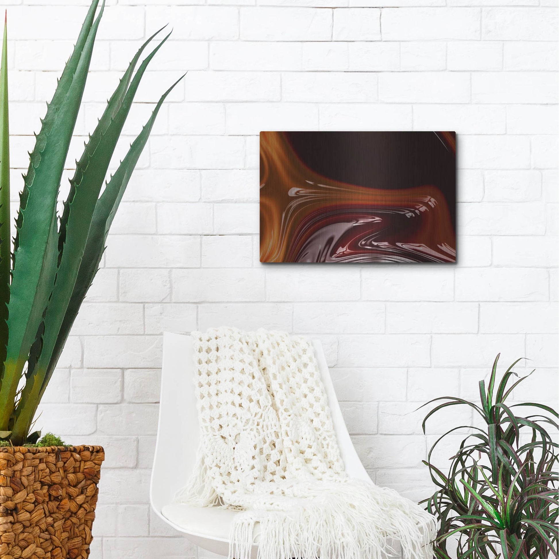 Luxe Metal Art 'Molten Caramel ' by Luxe Portfolio, Metal Wall Art,16x12