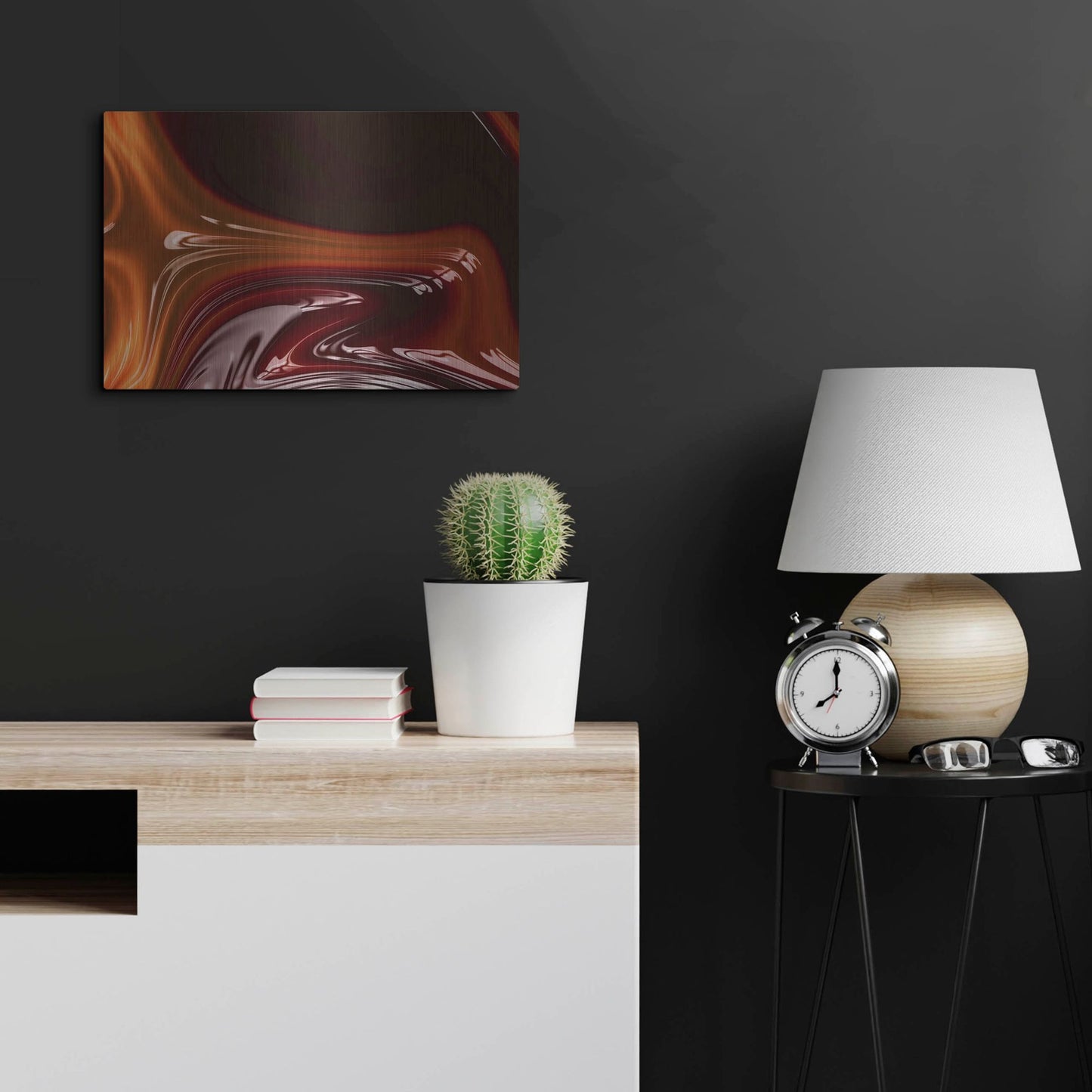 Luxe Metal Art 'Molten Caramel ' by Luxe Portfolio, Metal Wall Art,24x16