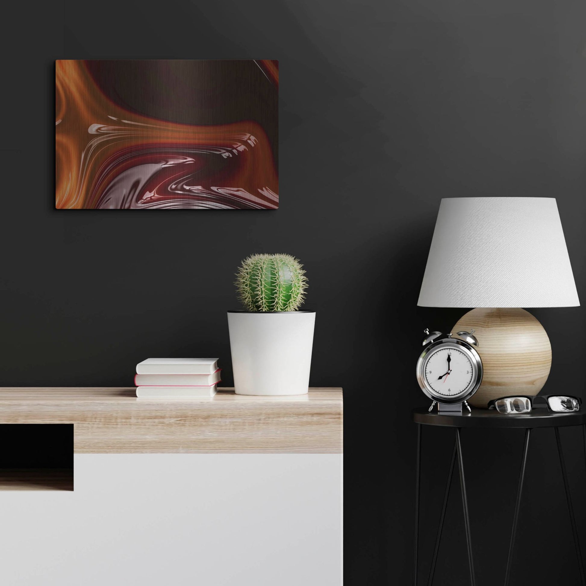 Luxe Metal Art 'Molten Caramel ' by Luxe Portfolio, Metal Wall Art,24x16