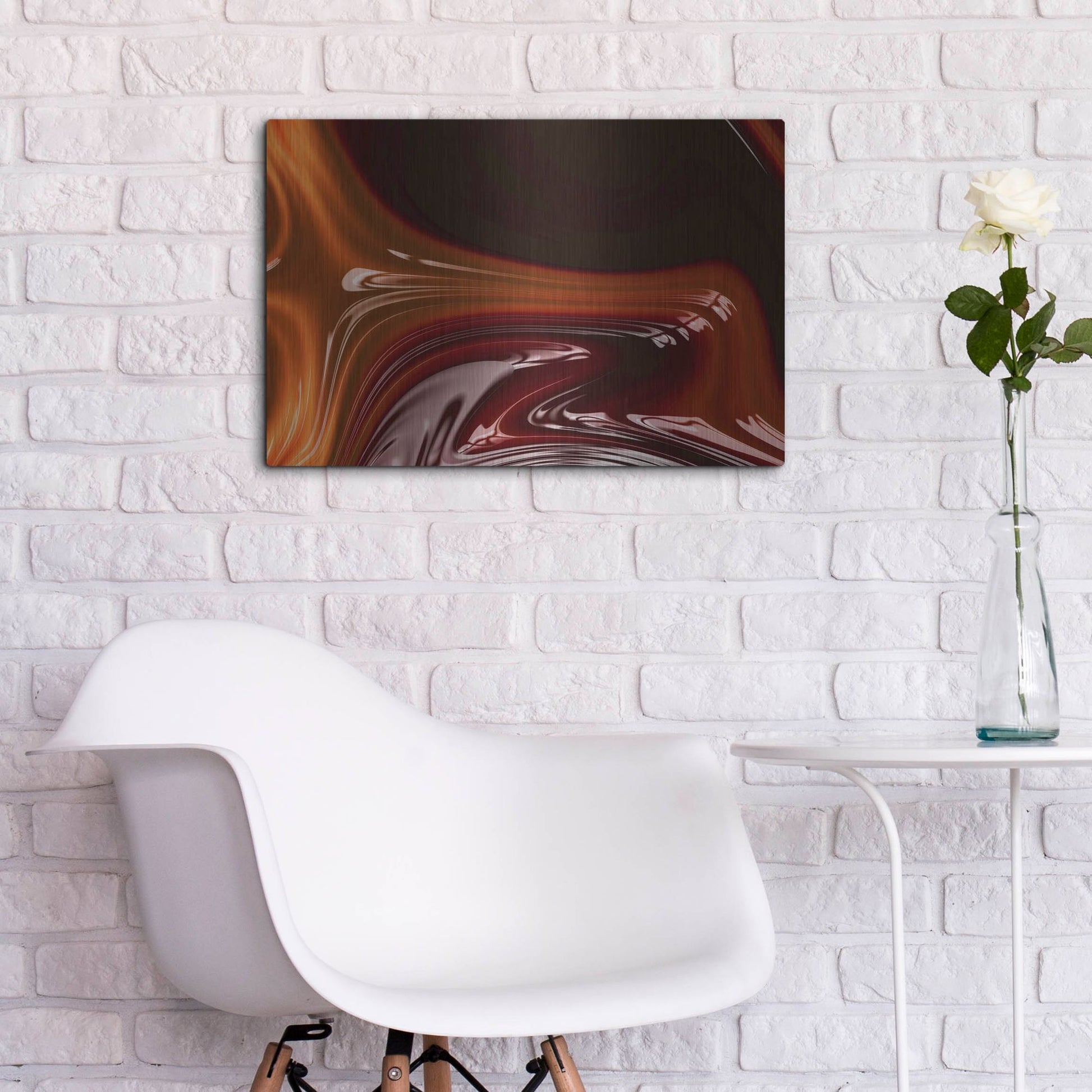 Luxe Metal Art 'Molten Caramel ' by Luxe Portfolio, Metal Wall Art,24x16