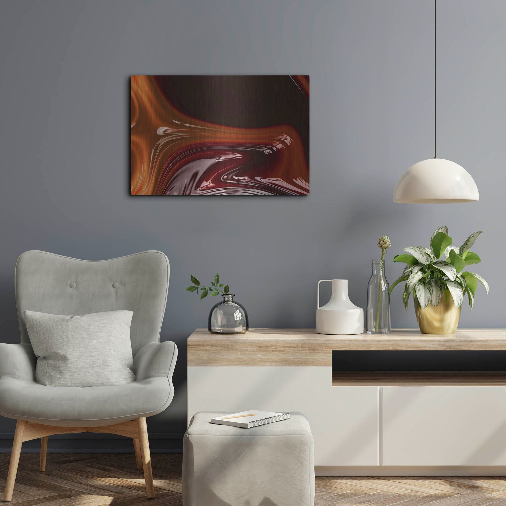 Luxe Metal Art 'Molten Caramel ' by Luxe Portfolio, Metal Wall Art,24x16