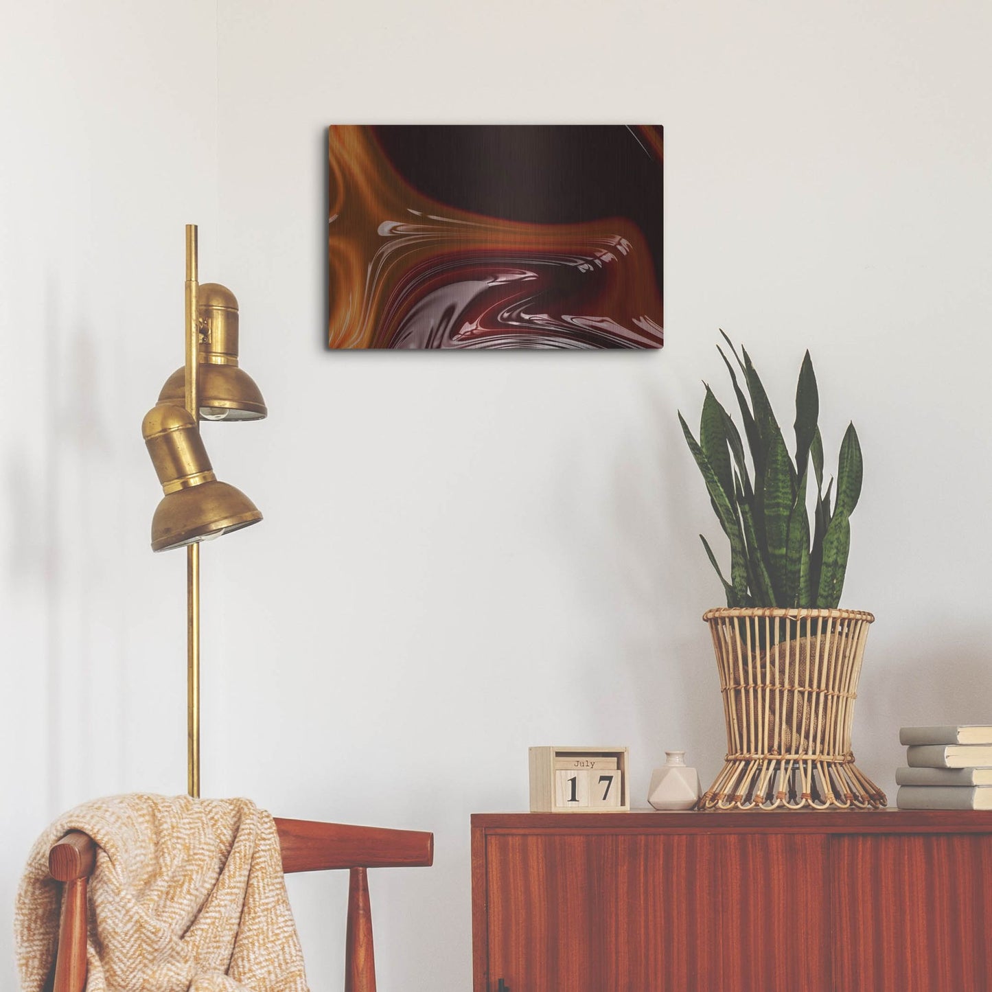 Luxe Metal Art 'Molten Caramel ' by Luxe Portfolio, Metal Wall Art,24x16