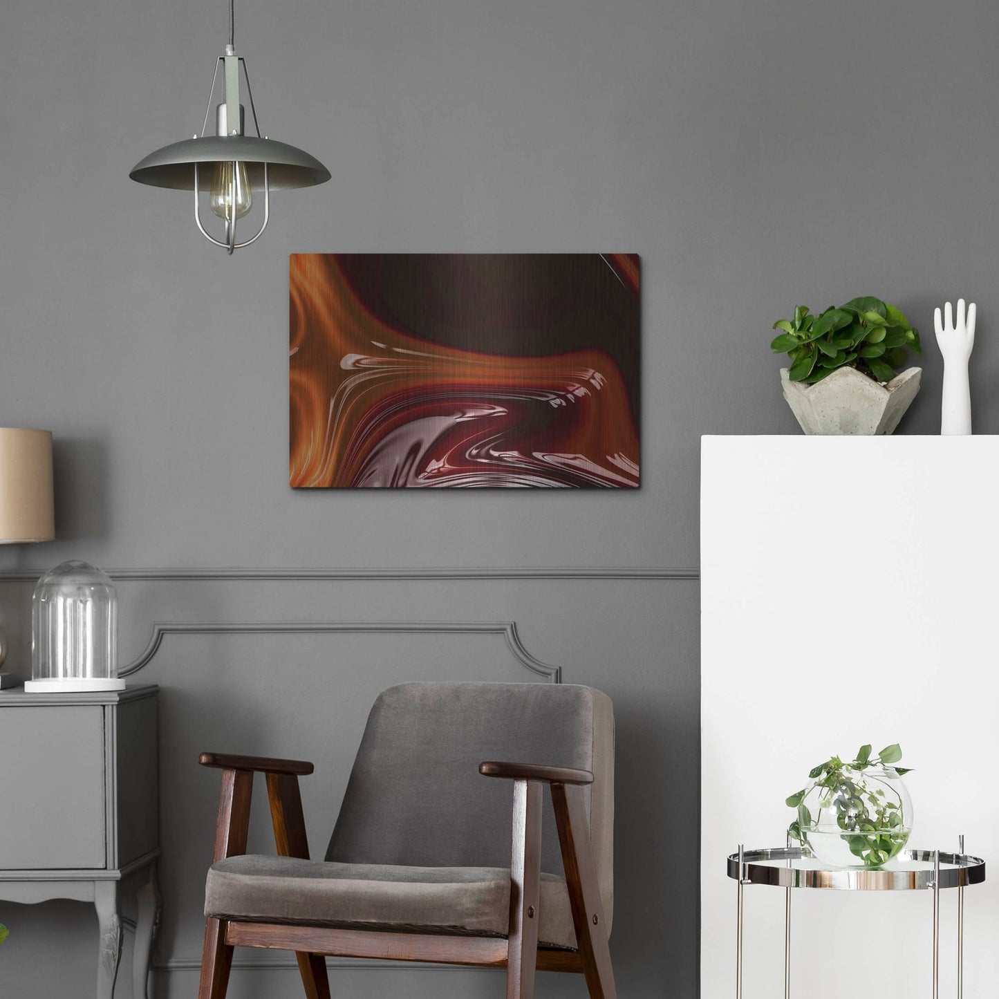 Luxe Metal Art 'Molten Caramel ' by Luxe Portfolio, Metal Wall Art,24x16