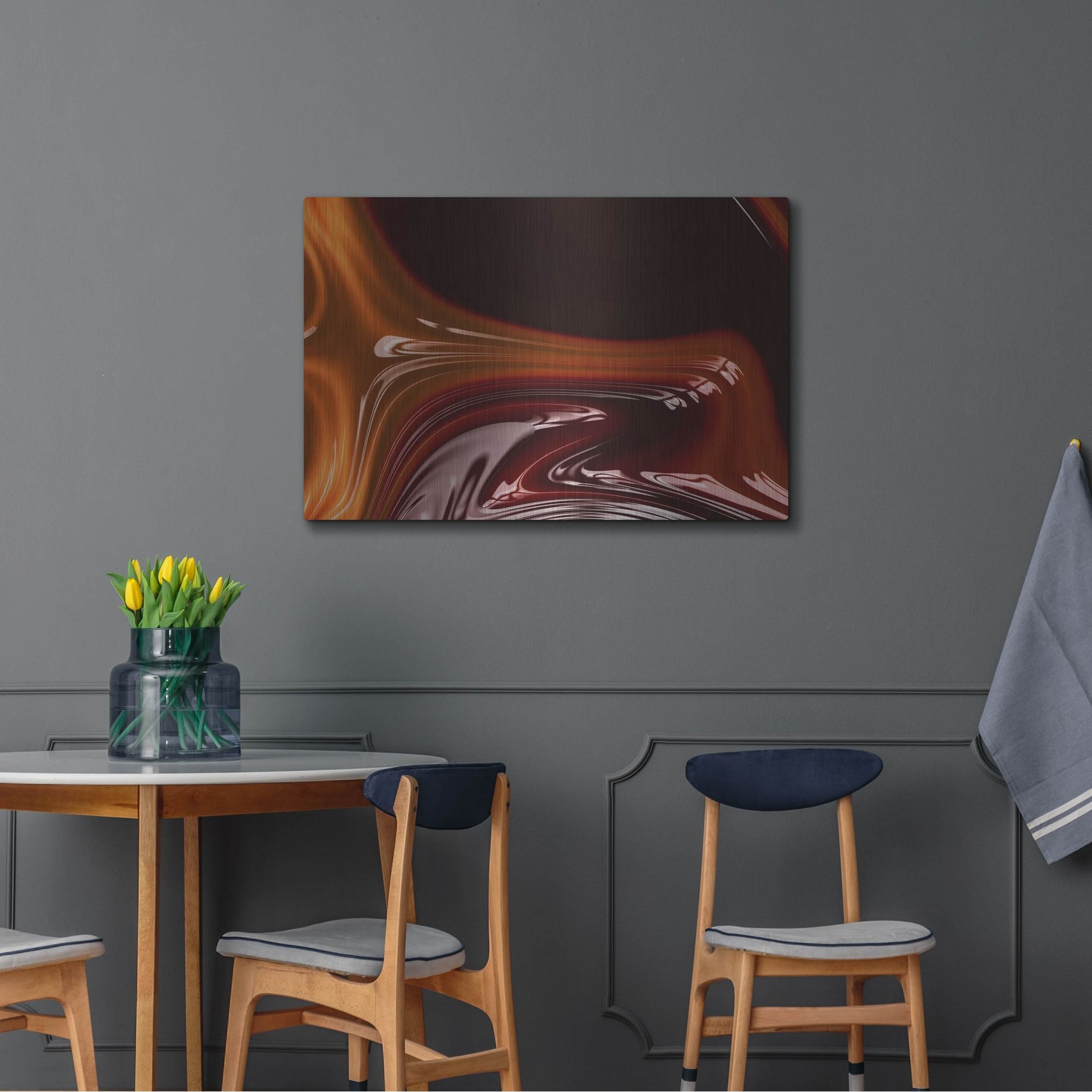 Luxe Metal Art 'Molten Caramel ' by Luxe Portfolio, Metal Wall Art,36x24