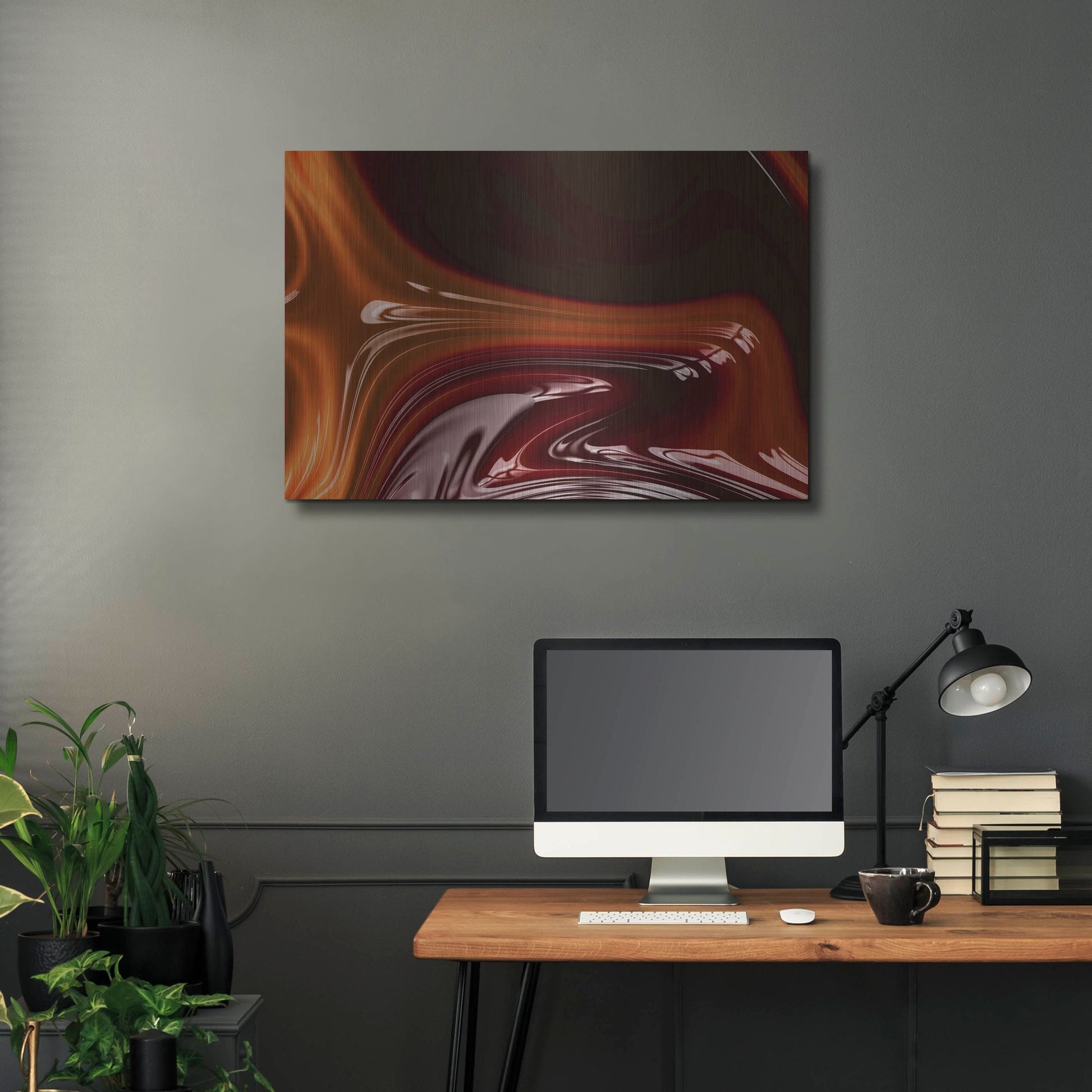 Luxe Metal Art 'Molten Caramel ' by Luxe Portfolio, Metal Wall Art,36x24