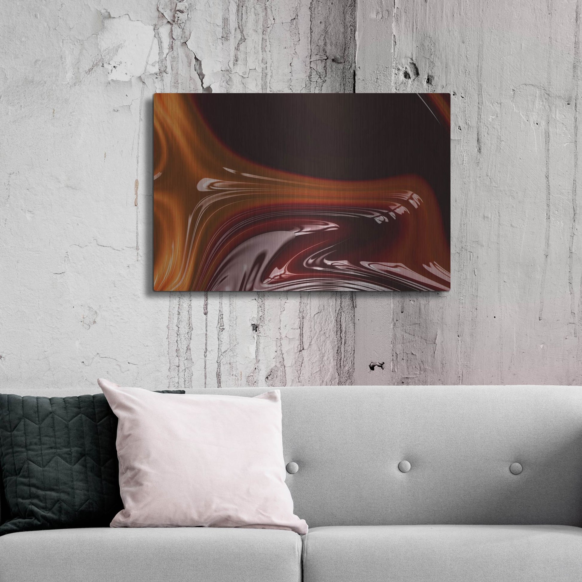 Luxe Metal Art 'Molten Caramel ' by Luxe Portfolio, Metal Wall Art,36x24