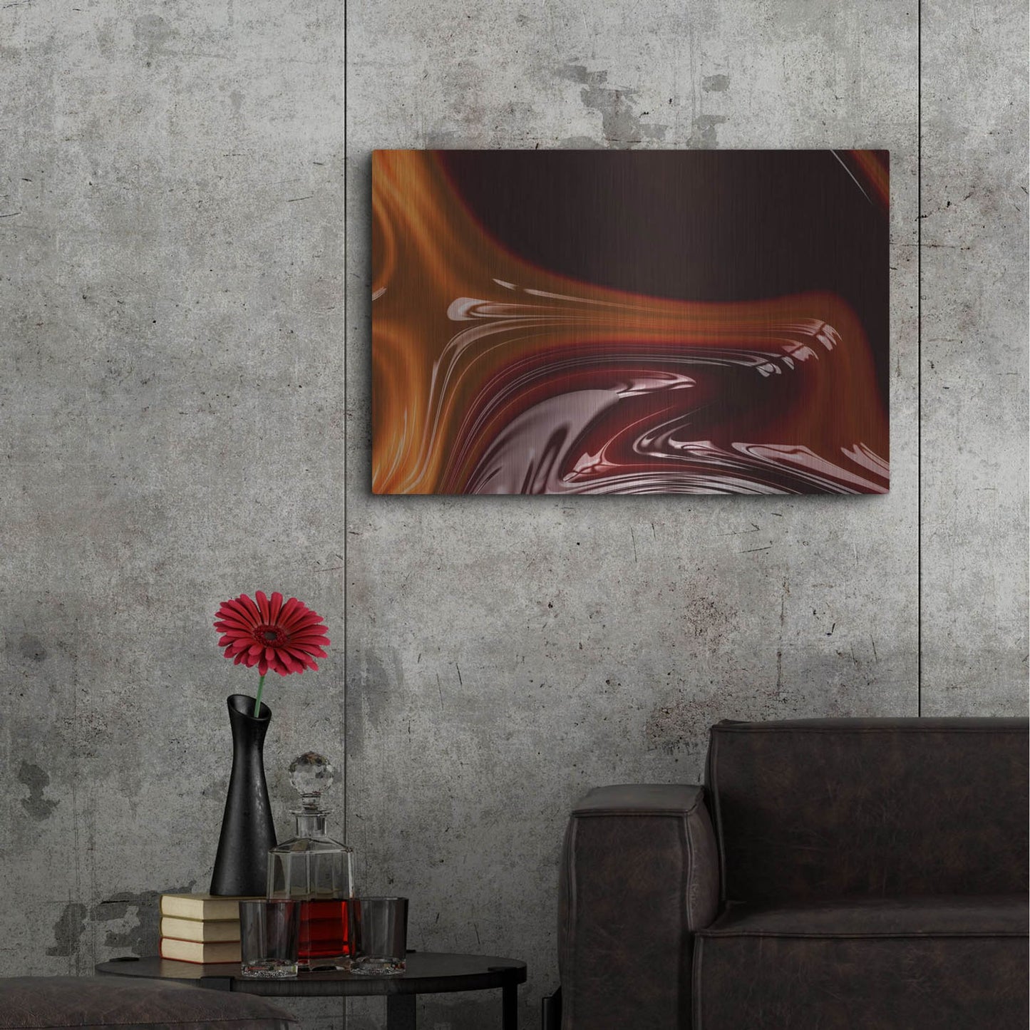 Luxe Metal Art 'Molten Caramel ' by Luxe Portfolio, Metal Wall Art,36x24