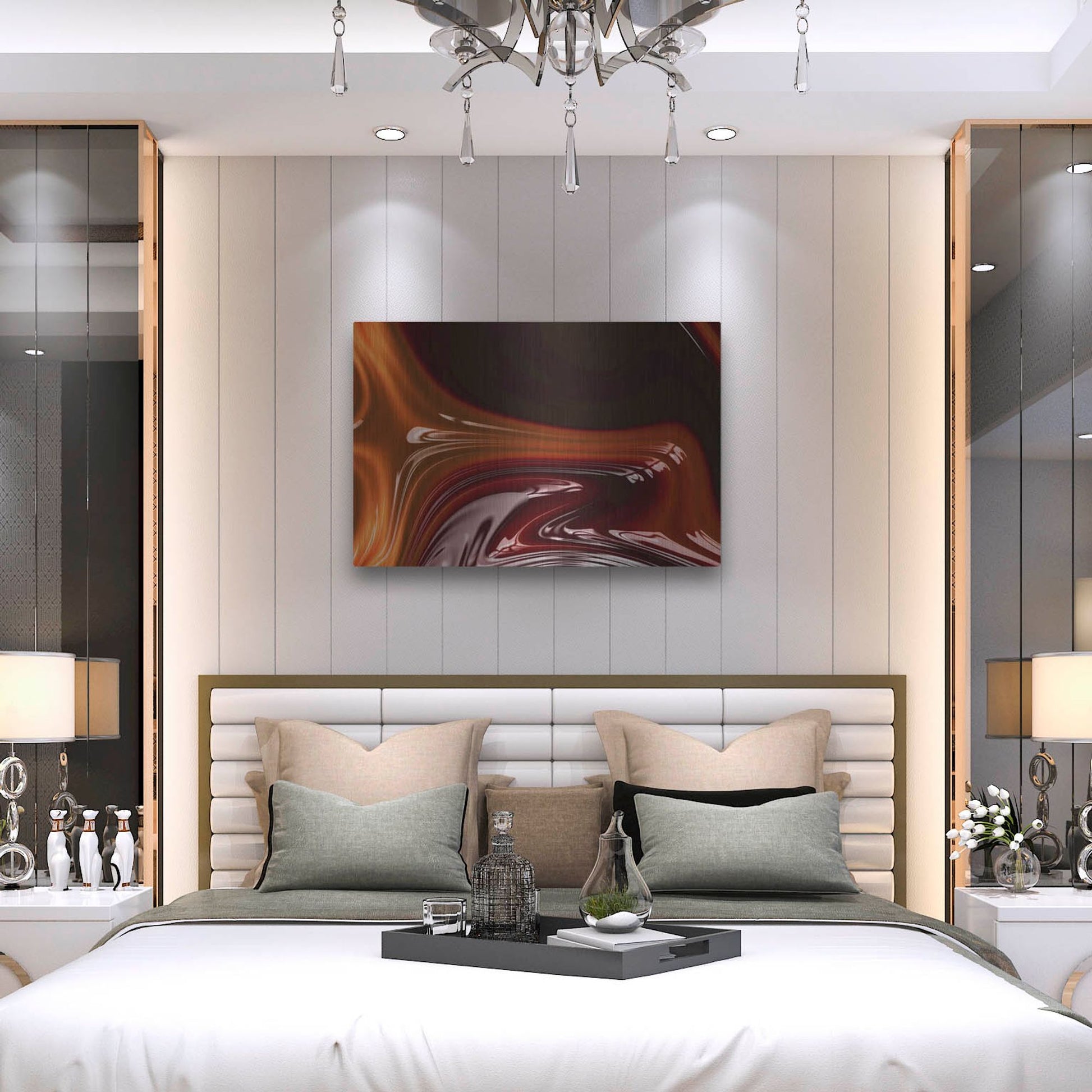 Luxe Metal Art 'Molten Caramel ' by Luxe Portfolio, Metal Wall Art,36x24