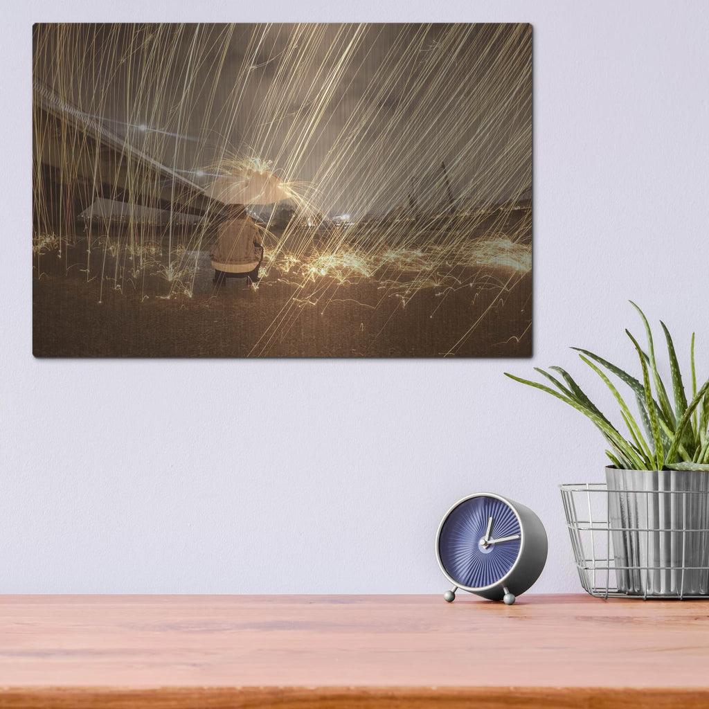 'Metallic Rain' by Luxe Metal Portfolio – Metal Wall Art, 16x12 room view