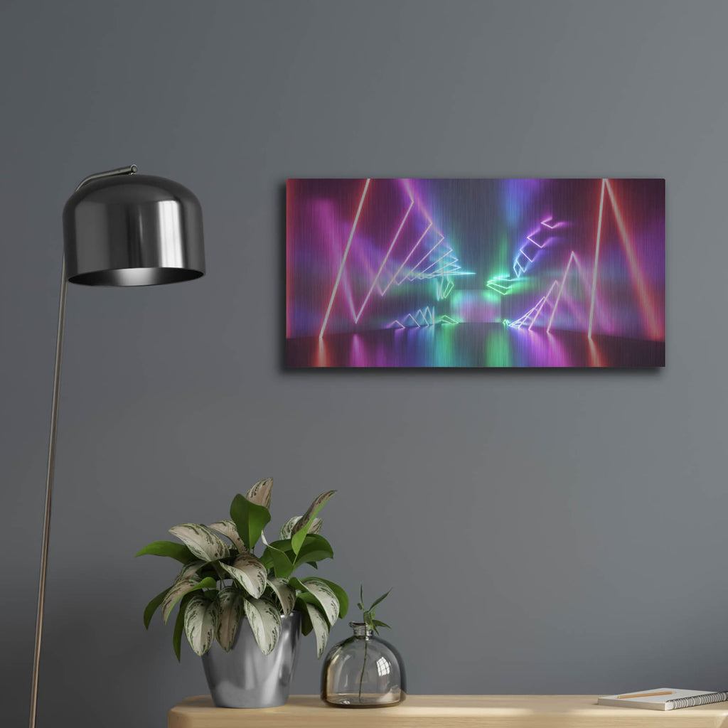 'Into The Aurora' by Luxe Metal Portfolio – Metal Wall Art, 24x12 room view