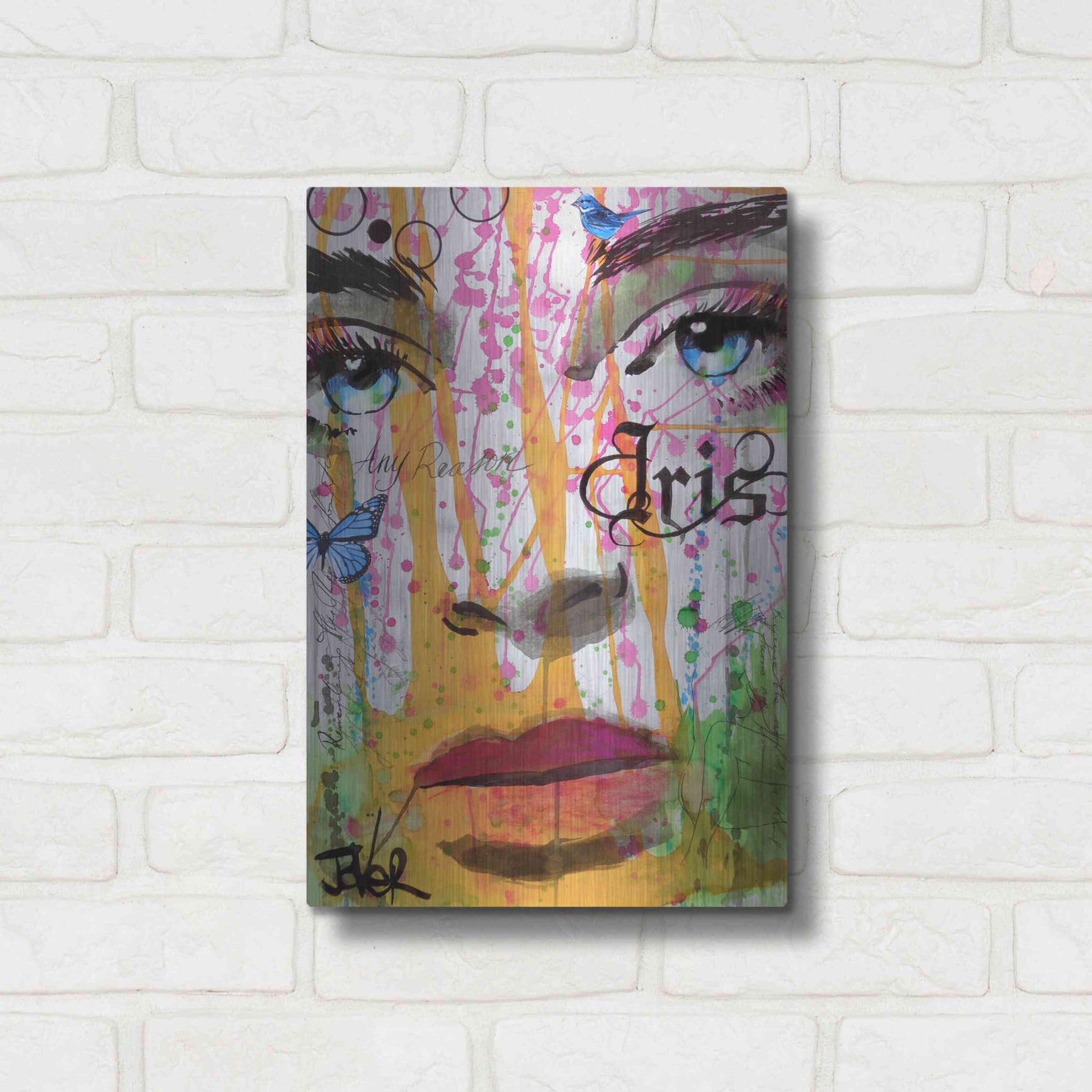 Luxe Metal Art 'Iris' by Loui Jover, Metal Wall Art,12x16