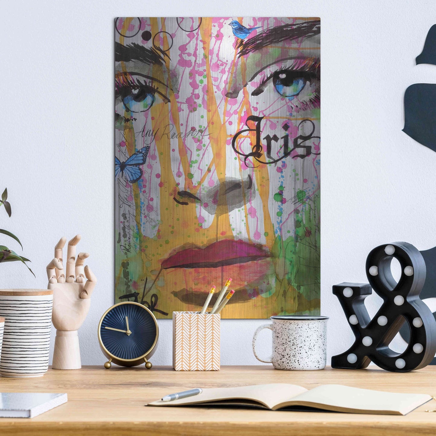 Luxe Metal Art 'Iris' by Loui Jover, Metal Wall Art,12x16