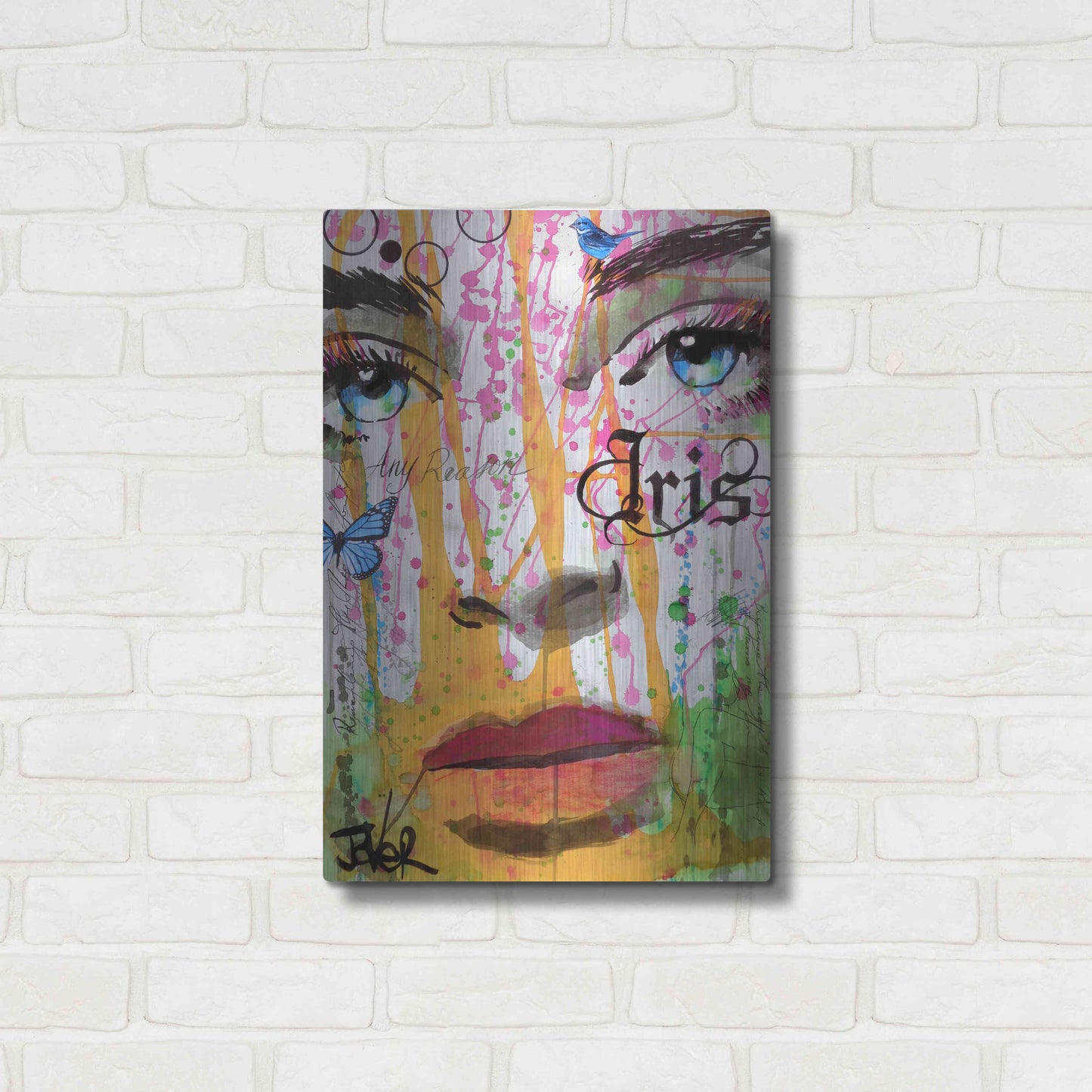 Luxe Metal Art 'Iris' by Loui Jover, Metal Wall Art,16x24