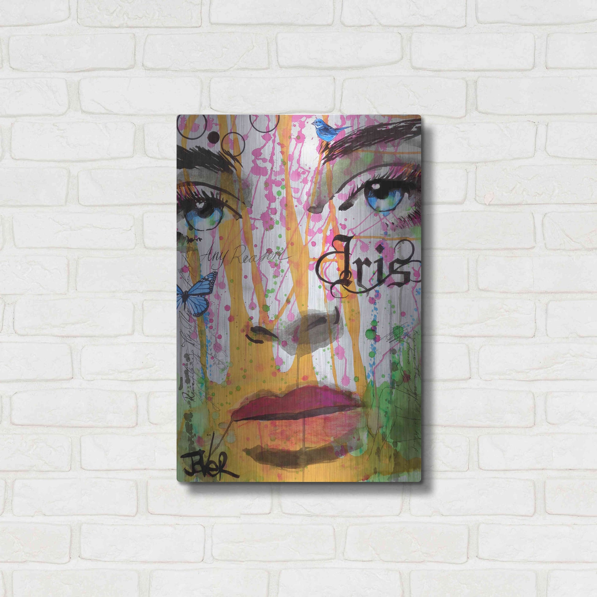 Luxe Metal Art 'Iris' by Loui Jover, Metal Wall Art,16x24