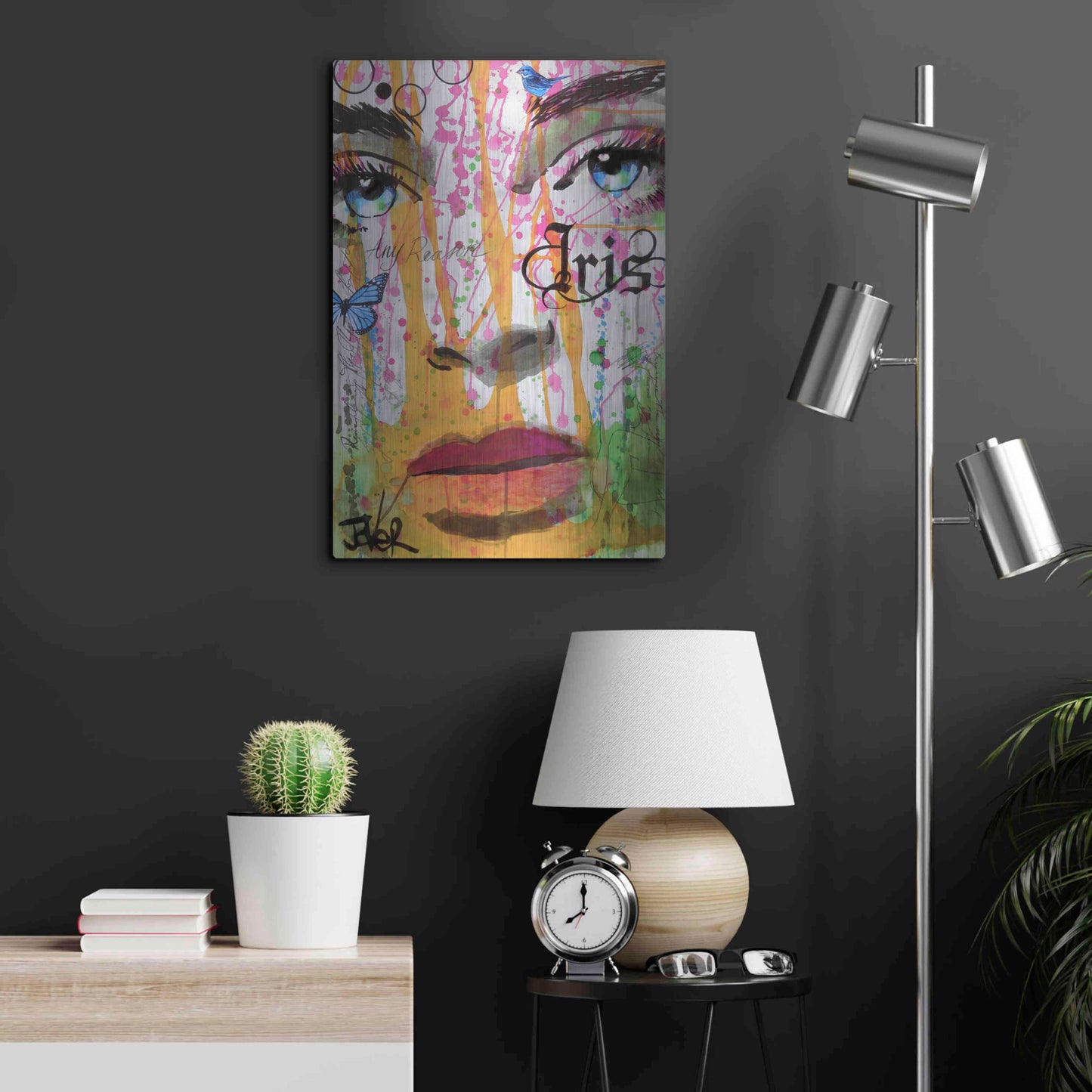 Luxe Metal Art 'Iris' by Loui Jover, Metal Wall Art,16x24