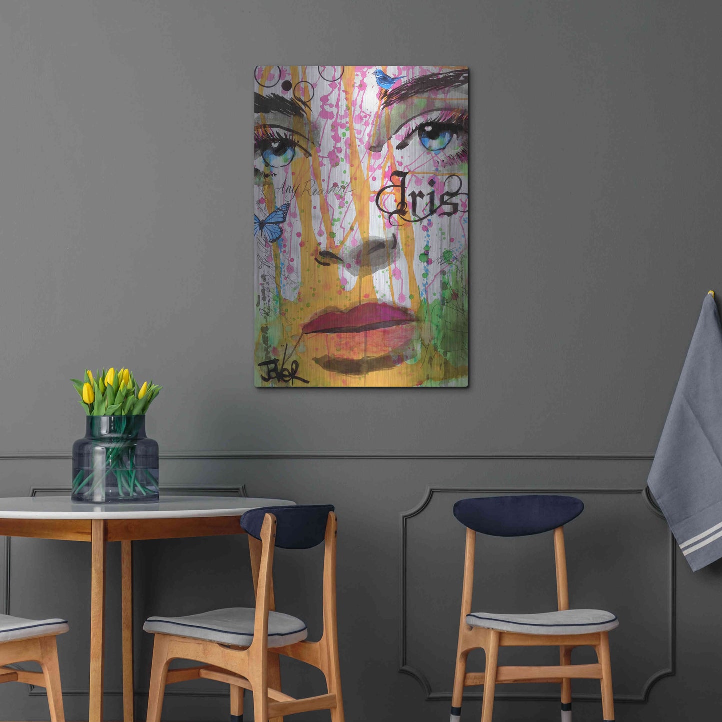 Luxe Metal Art 'Iris' by Loui Jover, Metal Wall Art,24x36