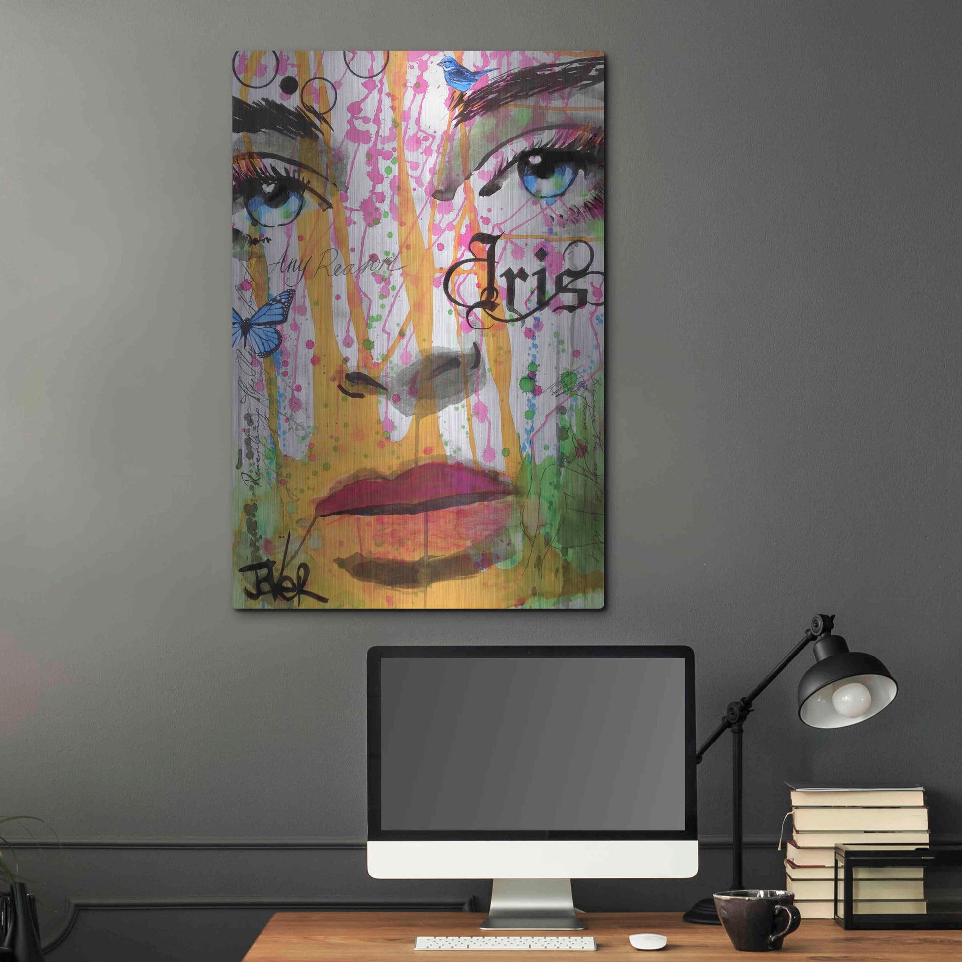 Luxe Metal Art 'Iris' by Loui Jover, Metal Wall Art,24x36