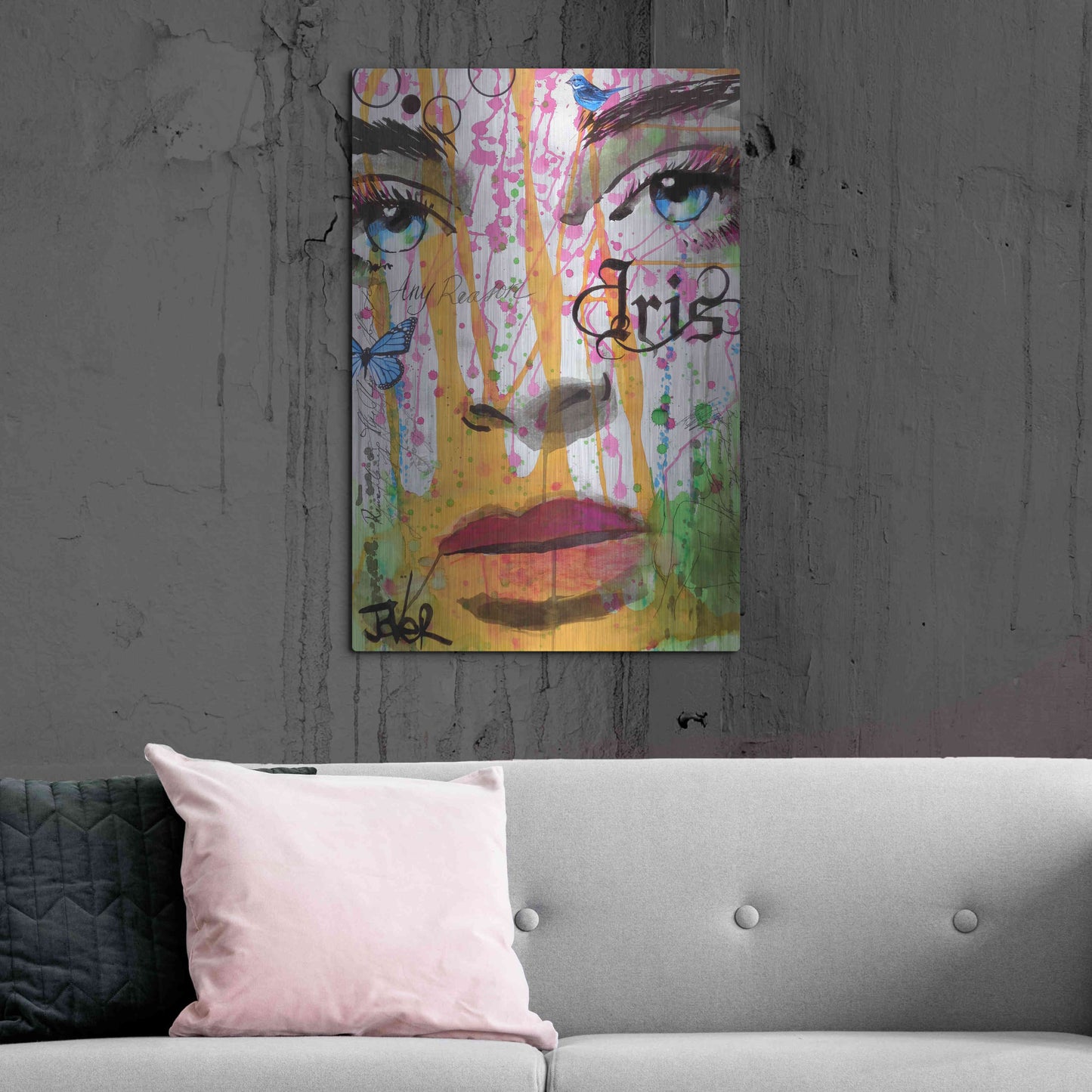 Luxe Metal Art 'Iris' by Loui Jover, Metal Wall Art,24x36