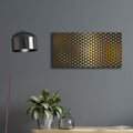 'Gold Hexigans' by Luxe Metal Portfolio – Metal Wall Art, 24x12 room view