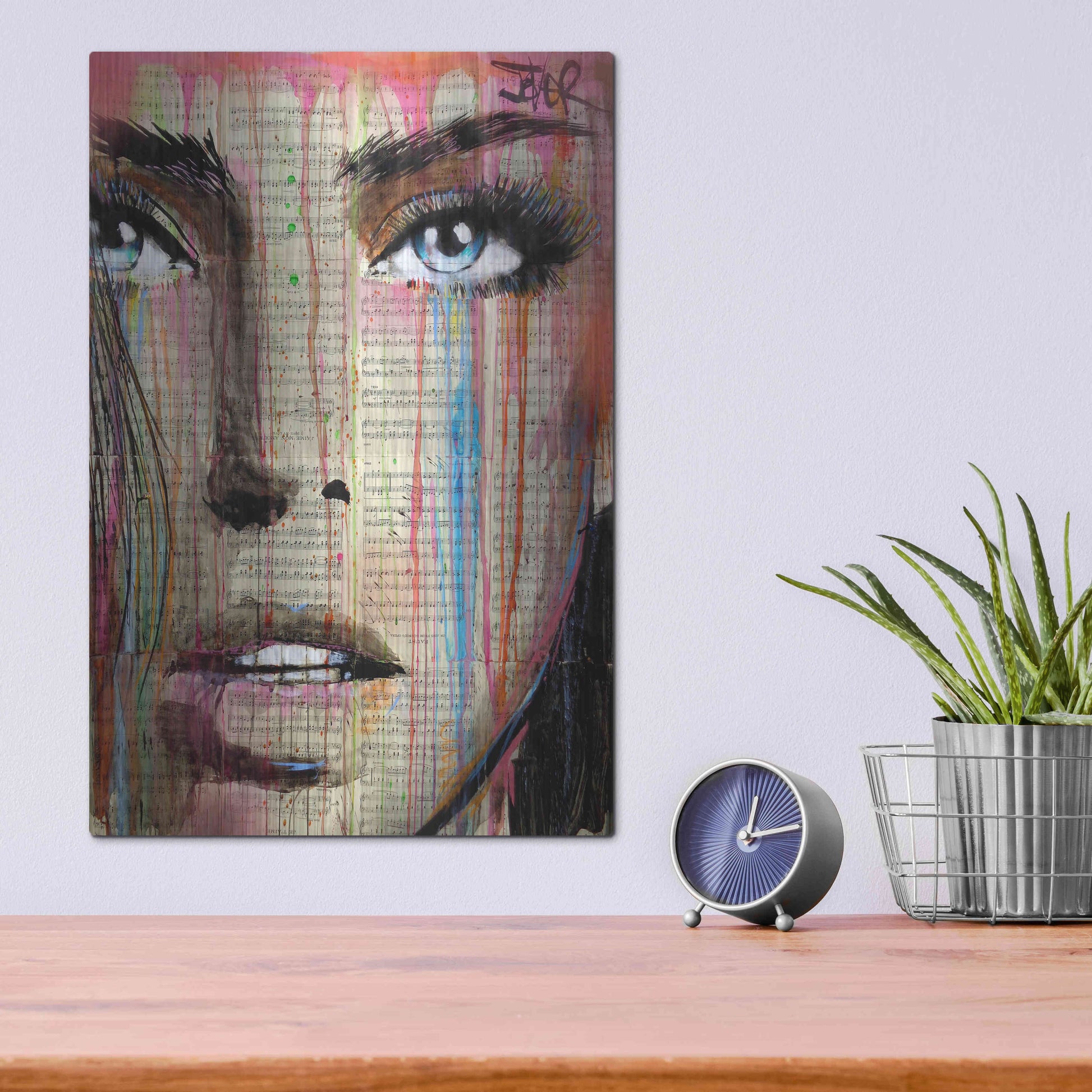 Luxe Metal Art 'Jaime Mon Amour' by Loui Jover, Metal Wall Art,12x16