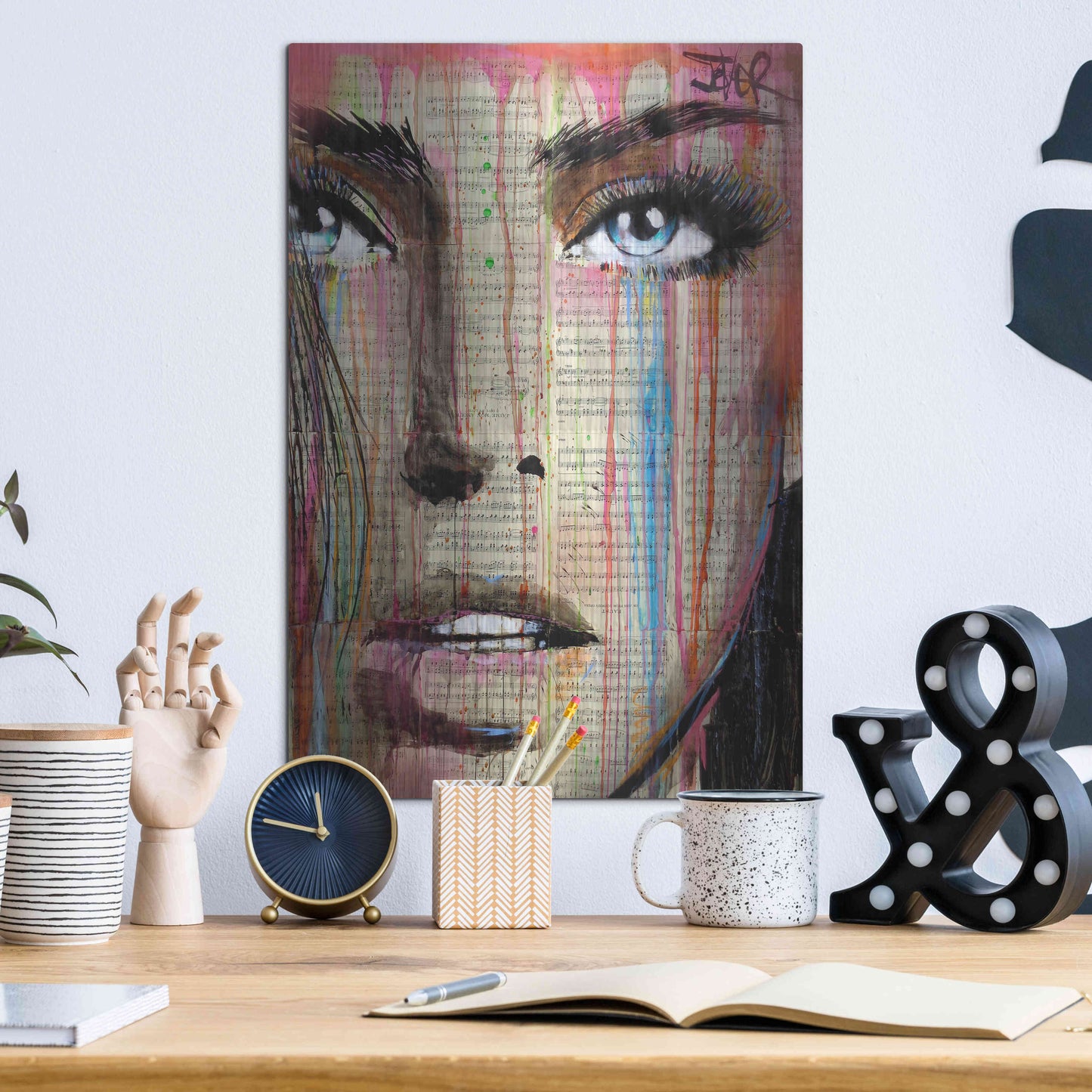 Luxe Metal Art 'Jaime Mon Amour' by Loui Jover, Metal Wall Art,12x16