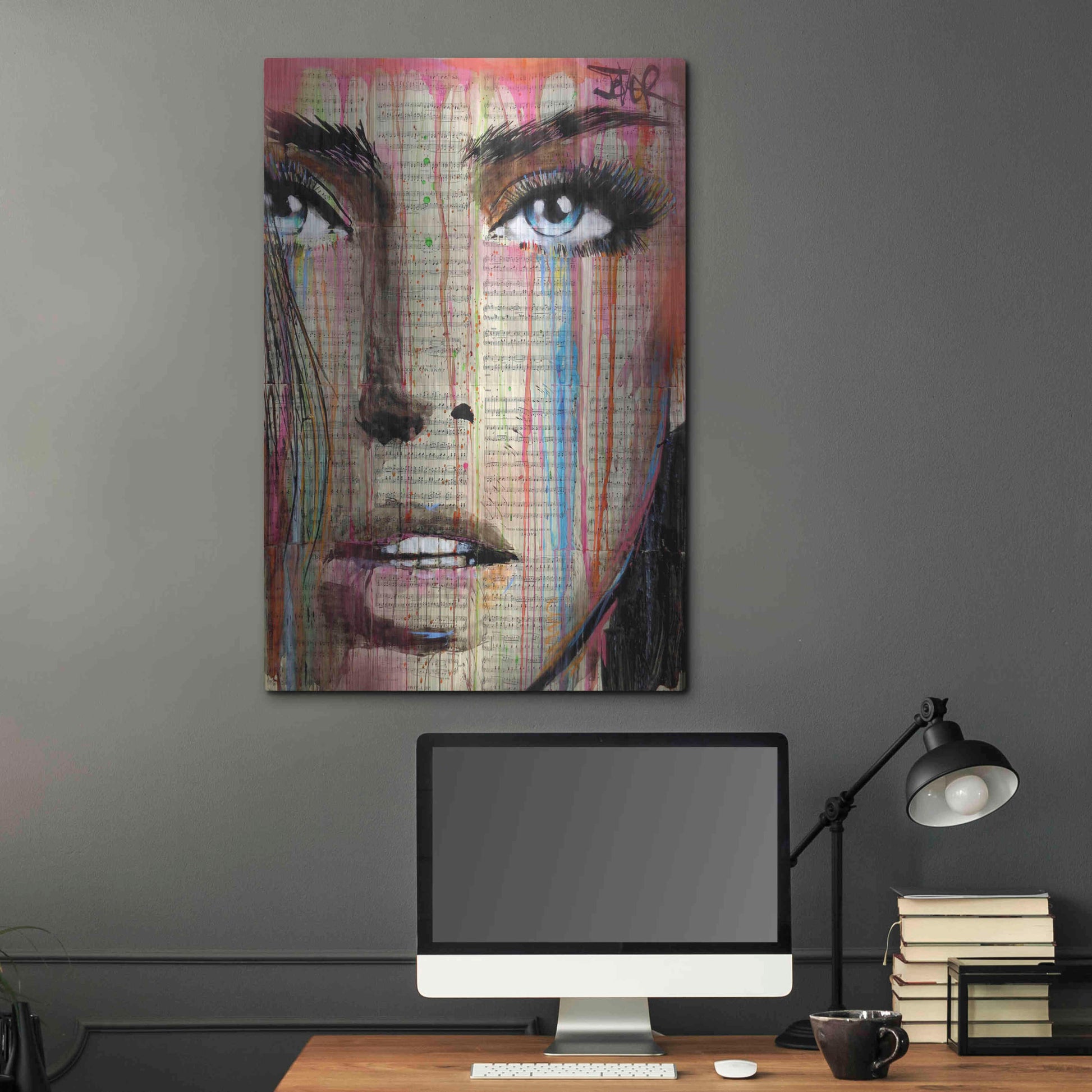 Luxe Metal Art 'Jaime Mon Amour' by Loui Jover, Metal Wall Art,24x36