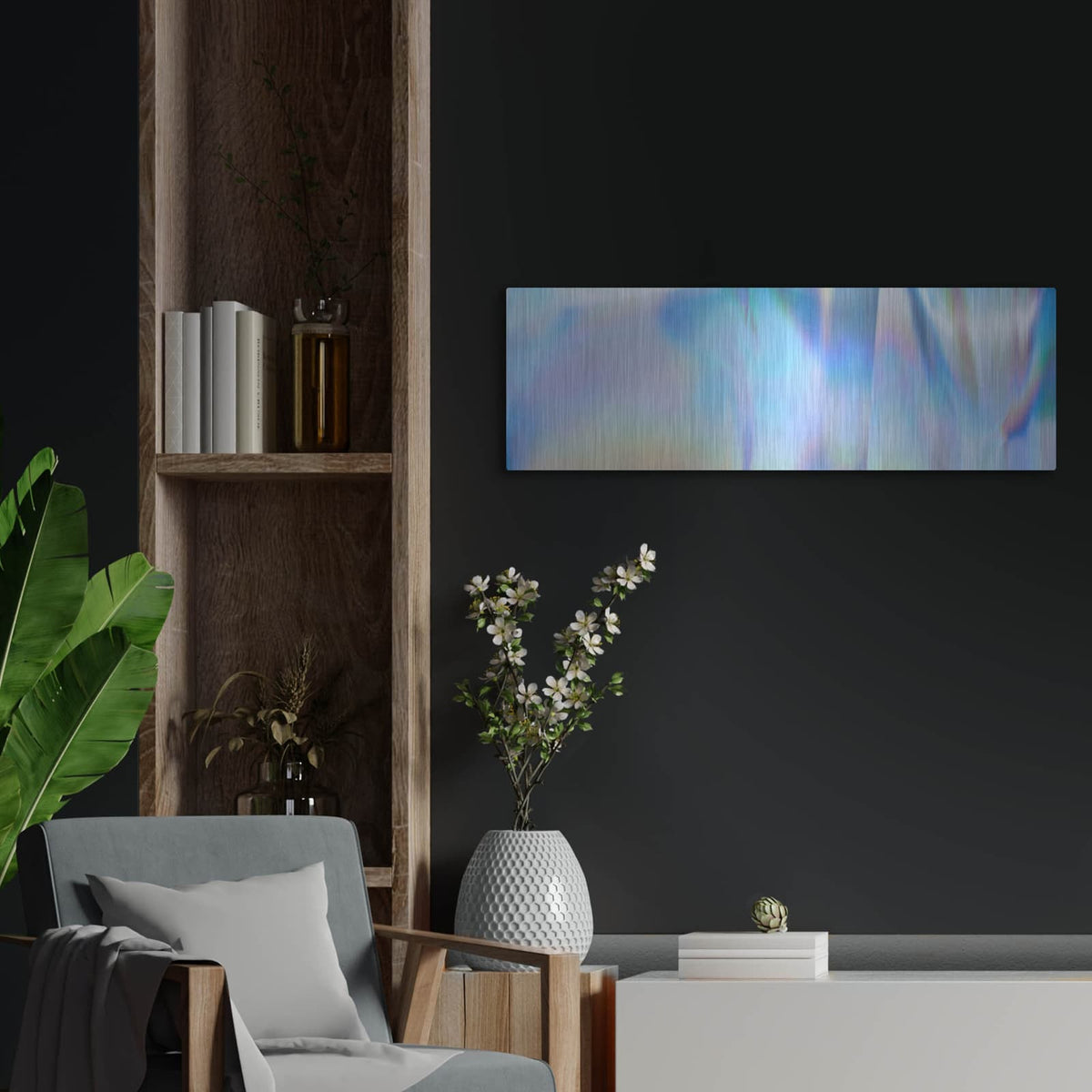 'Foggy Thursday' by Luxe Metal Portfolio – Metal Wall Art, 36x12 room view