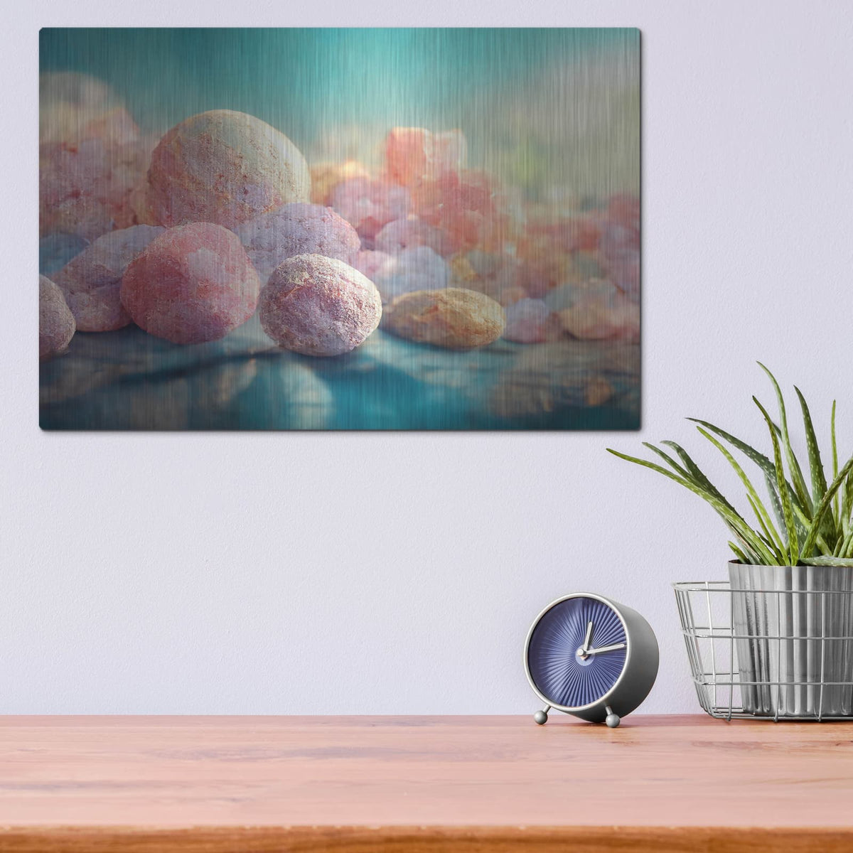 'Flamingos In The Rough' by Luxe Metal Portfolio – Metal Wall Art, 16x12 room view