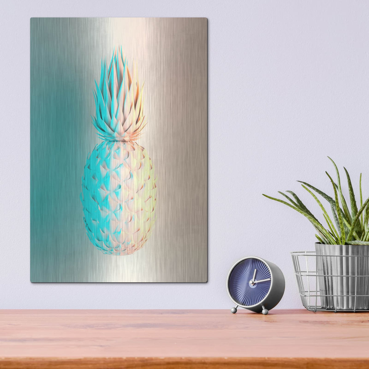'Delicate Pineapple' by Luxe Metal Portfolio – Metal Wall Art, 12x16 room view