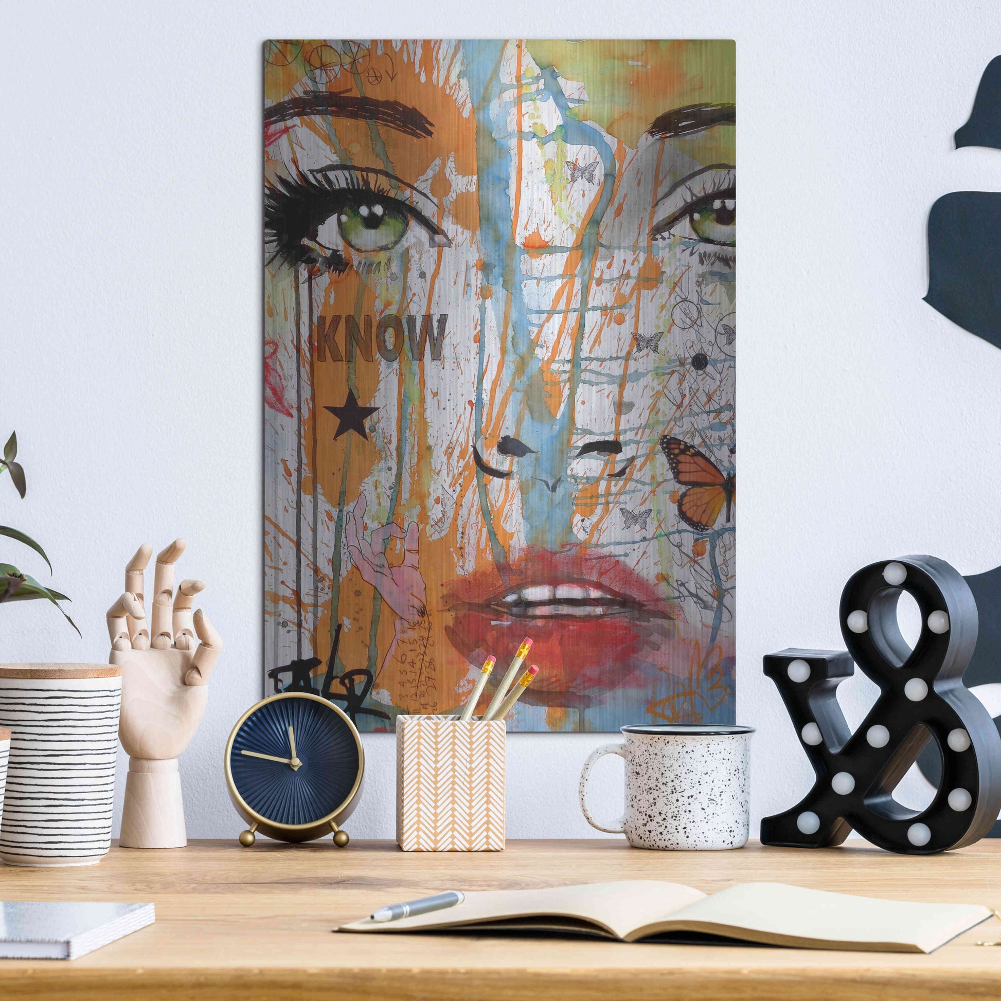 Luxe Metal Art 'Know' by Loui Jover, Metal Wall Art,12x16