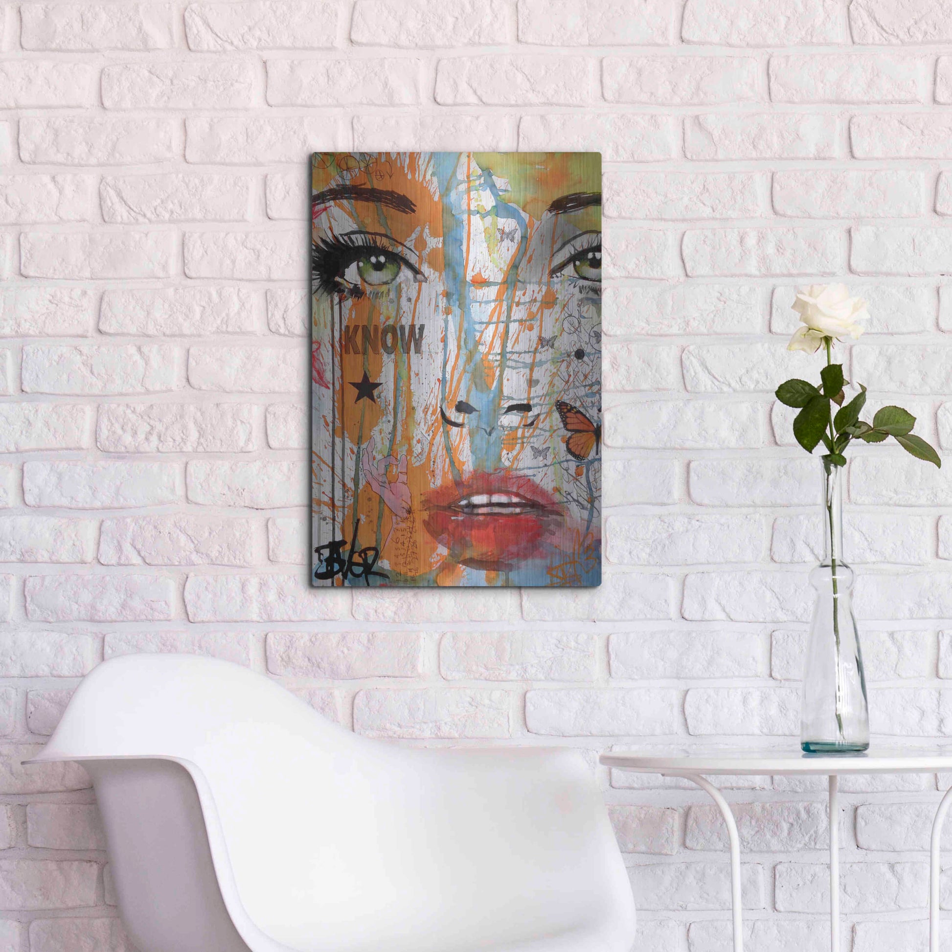 Luxe Metal Art 'Know' by Loui Jover, Metal Wall Art,16x24