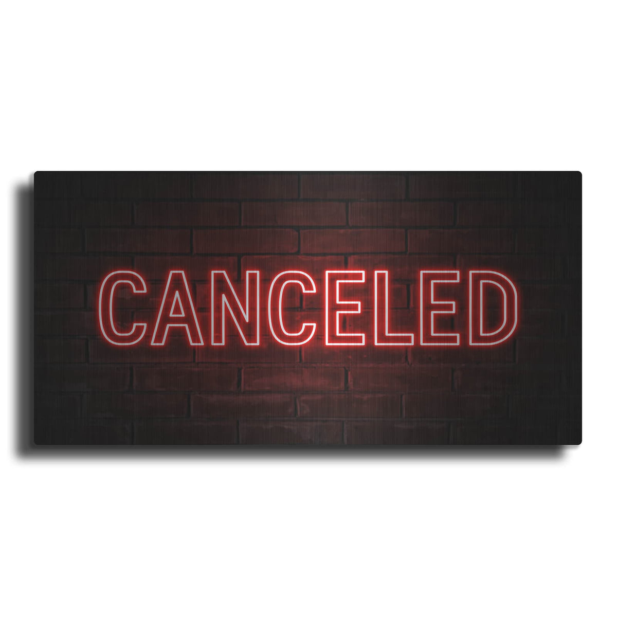 'Canceled In Neon Red' by Luxe Metal Portfolio – Metal Wall Art