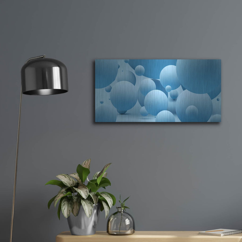 'Bubble Rain' by Luxe Metal Portfolio – Metal Wall Art, 24x12 room view