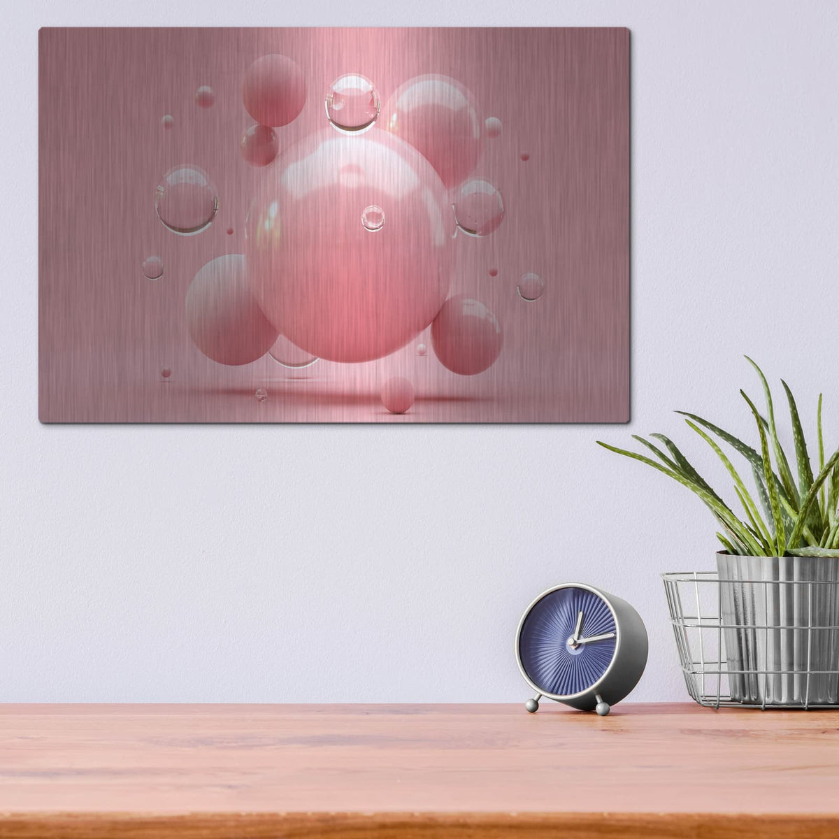 'Bubble Gum' by Luxe Metal Portfolio – Metal Wall Art, 16x12 room view