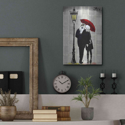 Luxe Metal Art 'Lamp Lovers' by Loui Jover, Metal Wall Art,12x16