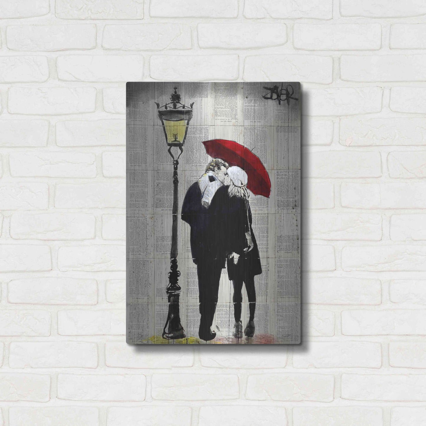 Luxe Metal Art 'Lamp Lovers' by Loui Jover, Metal Wall Art,16x24