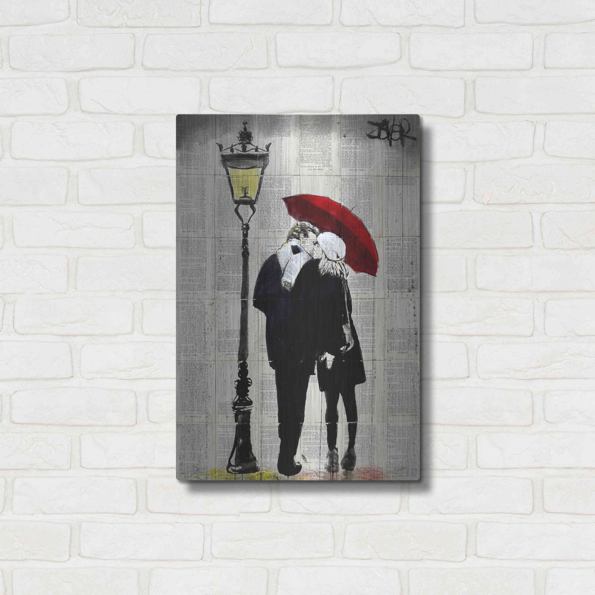 Luxe Metal Art 'Lamp Lovers' by Loui Jover, Metal Wall Art,16x24