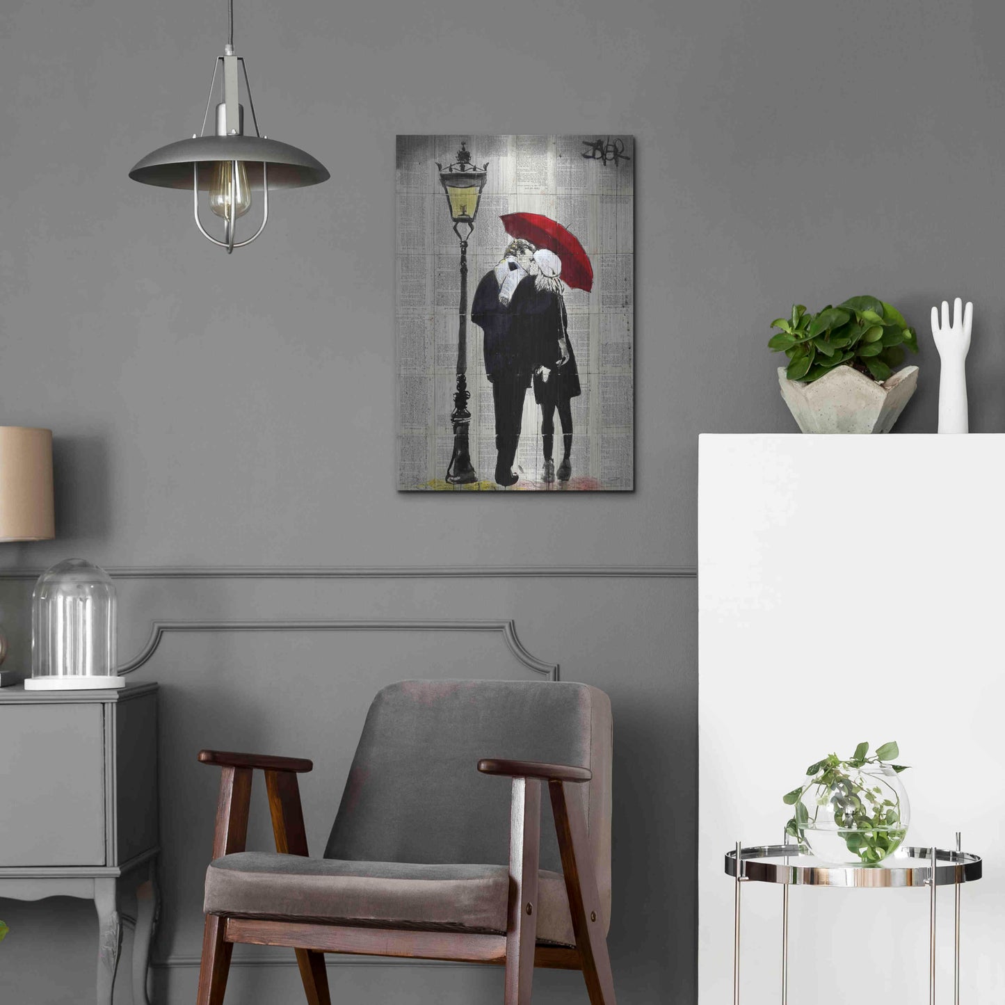 Luxe Metal Art 'Lamp Lovers' by Loui Jover, Metal Wall Art,16x24