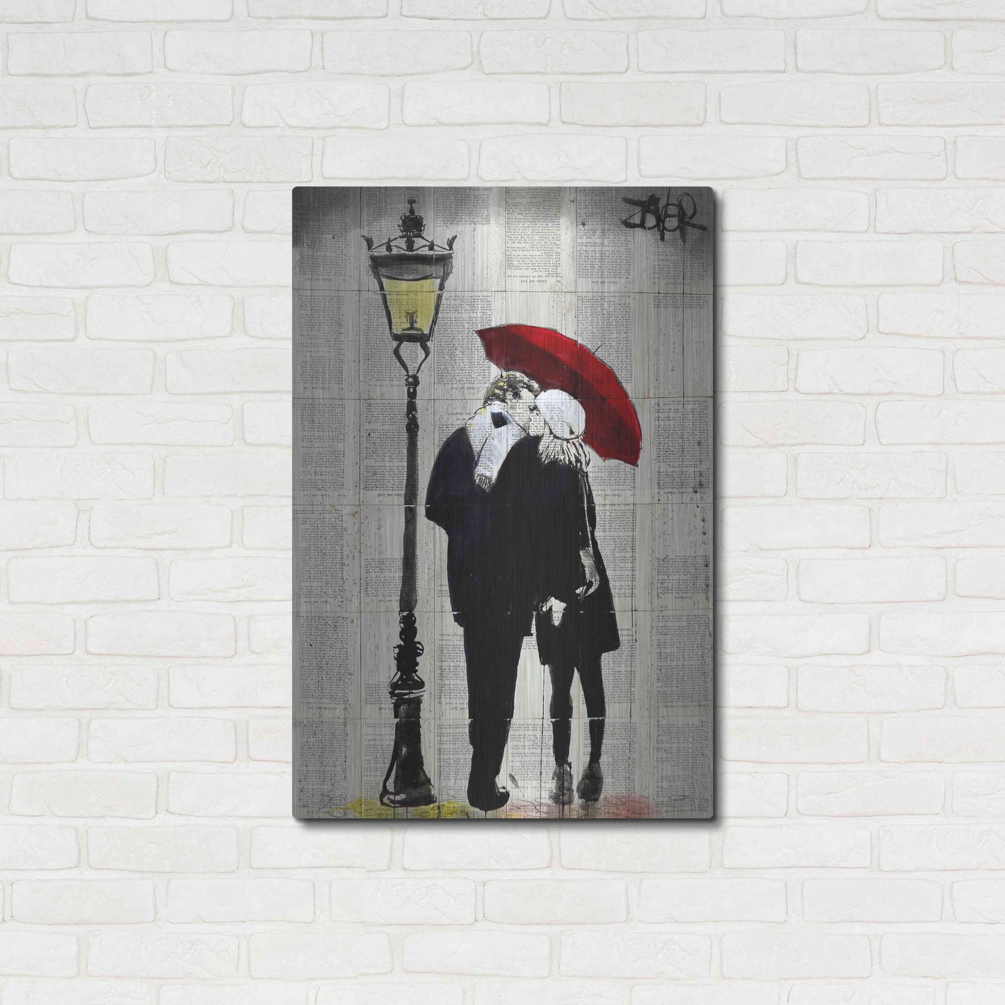 Luxe Metal Art 'Lamp Lovers' by Loui Jover, Metal Wall Art,24x36