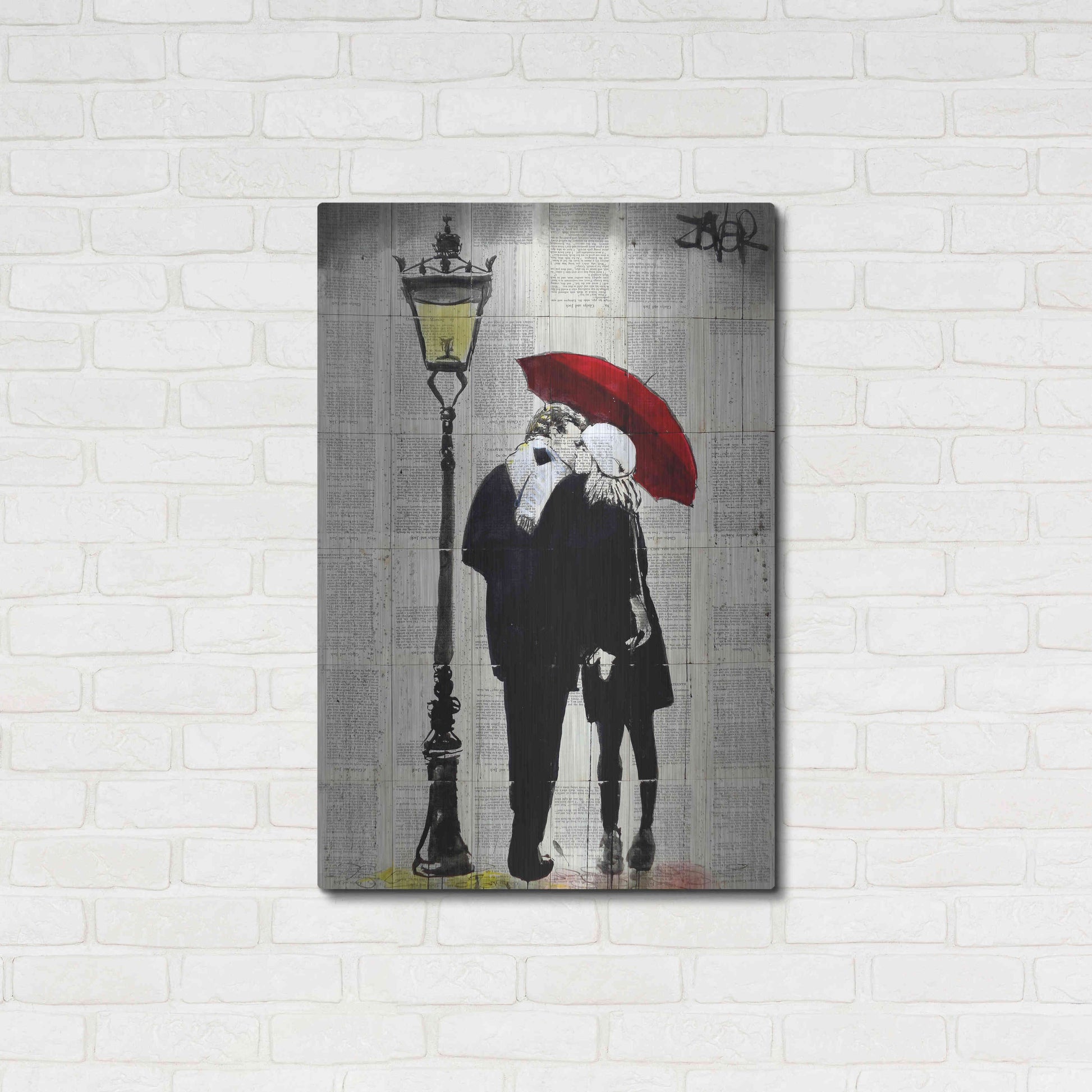 Luxe Metal Art 'Lamp Lovers' by Loui Jover, Metal Wall Art,24x36