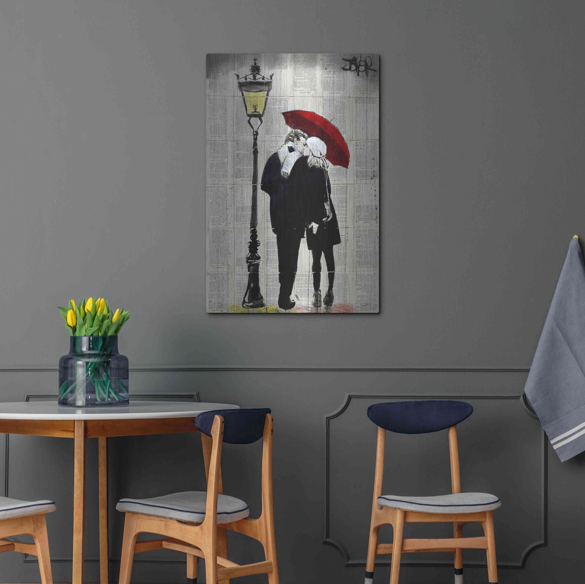 Luxe Metal Art 'Lamp Lovers' by Loui Jover, Metal Wall Art,24x36