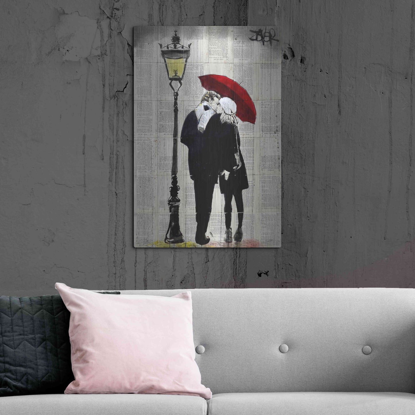 Luxe Metal Art 'Lamp Lovers' by Loui Jover, Metal Wall Art,24x36
