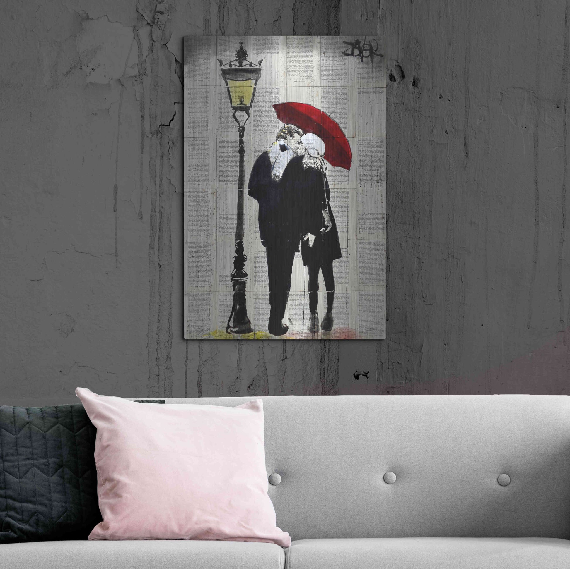 Luxe Metal Art 'Lamp Lovers' by Loui Jover, Metal Wall Art,24x36