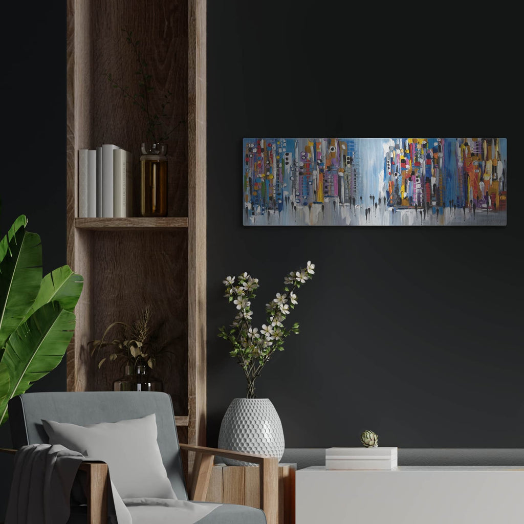 'Charming City' by Ekaterina Ermilkina – Metal Wall Art, 36x12 room view