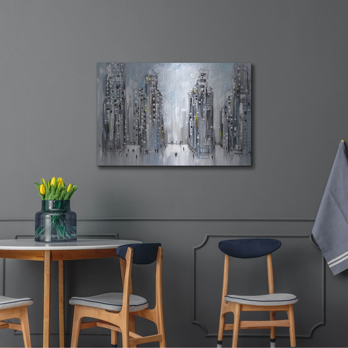 'City Street Scene' by Ekaterina Ermilkina – Metal Wall Art, 36x24 room view