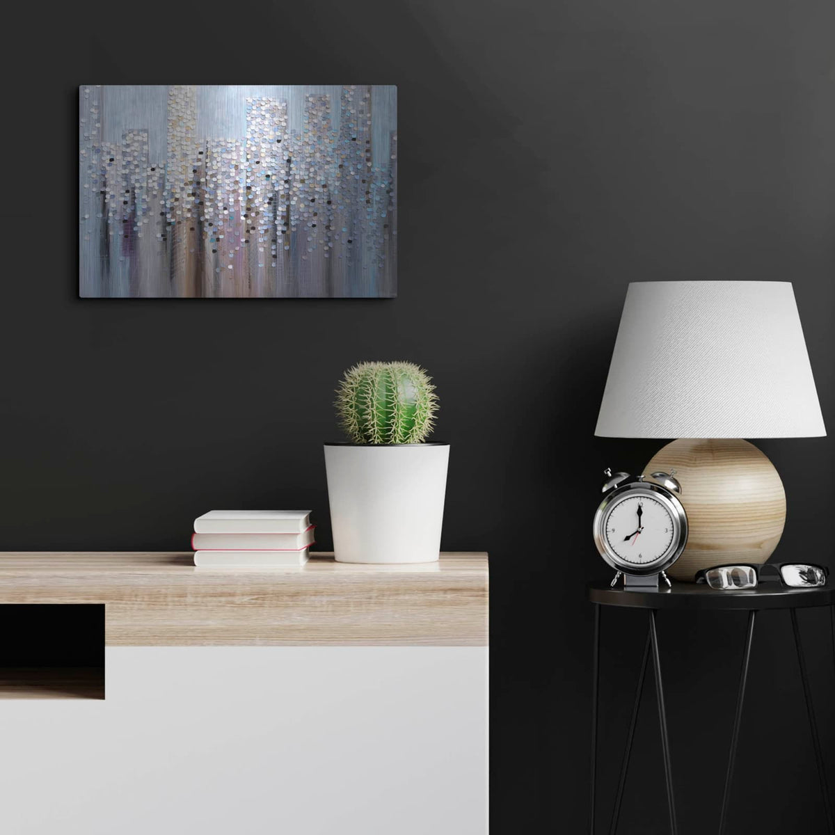 'Dreamy Skyline' by Ekaterina Ermilkina – Metal Wall Art, 24x16 room view